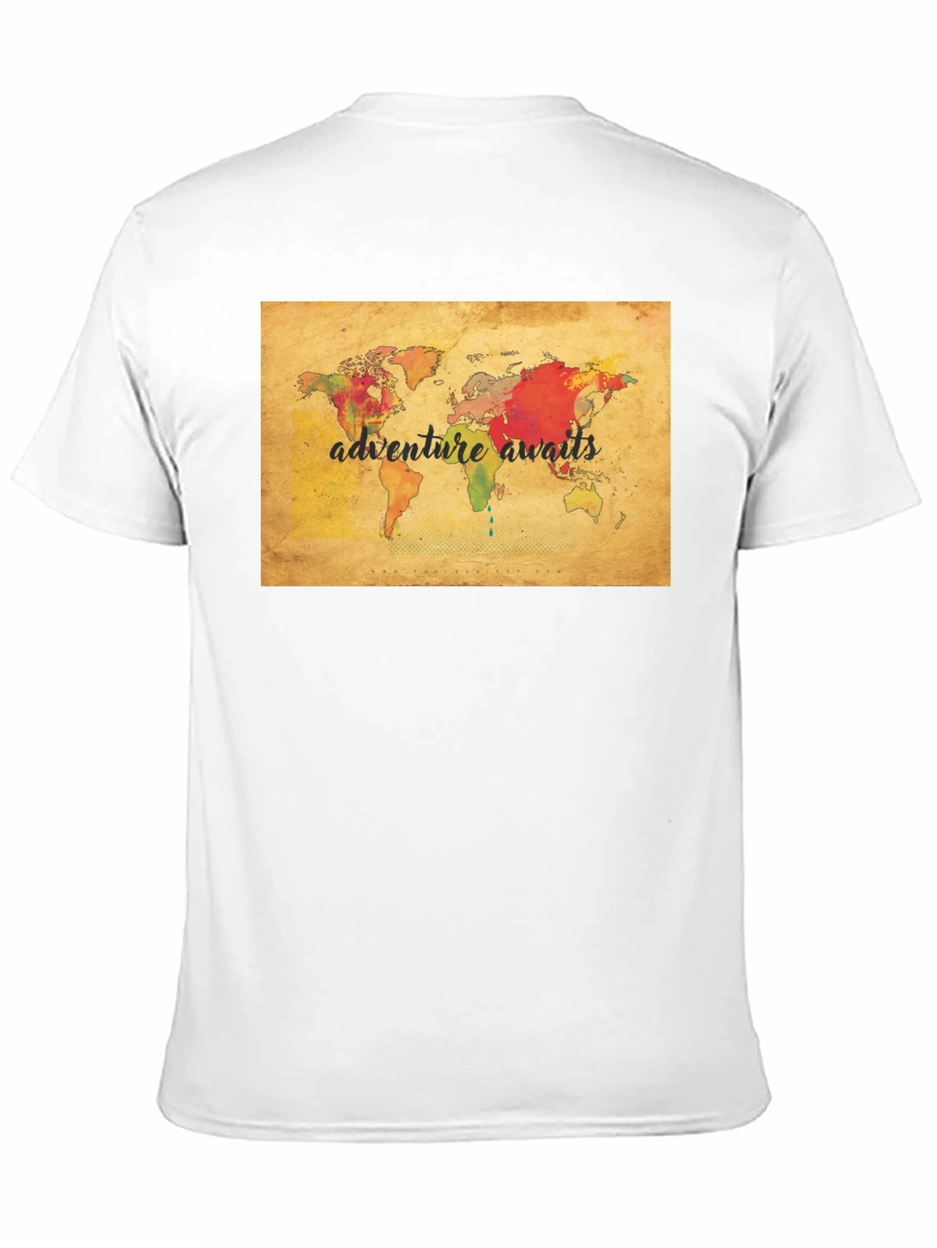 Adventure Awaits World Map Graphic Tee - Black