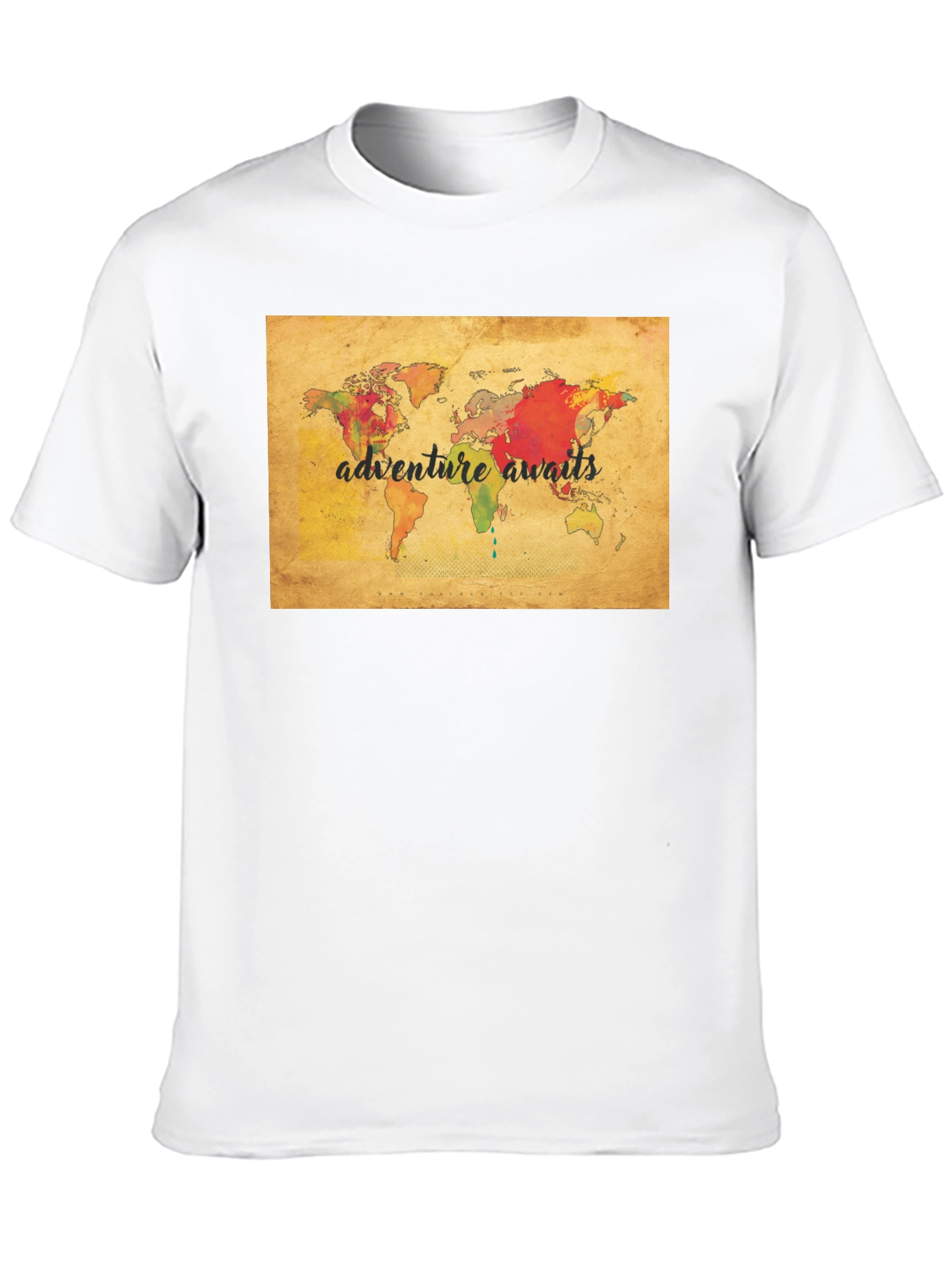 Adventure Awaits World Map Graphic Tee - Black