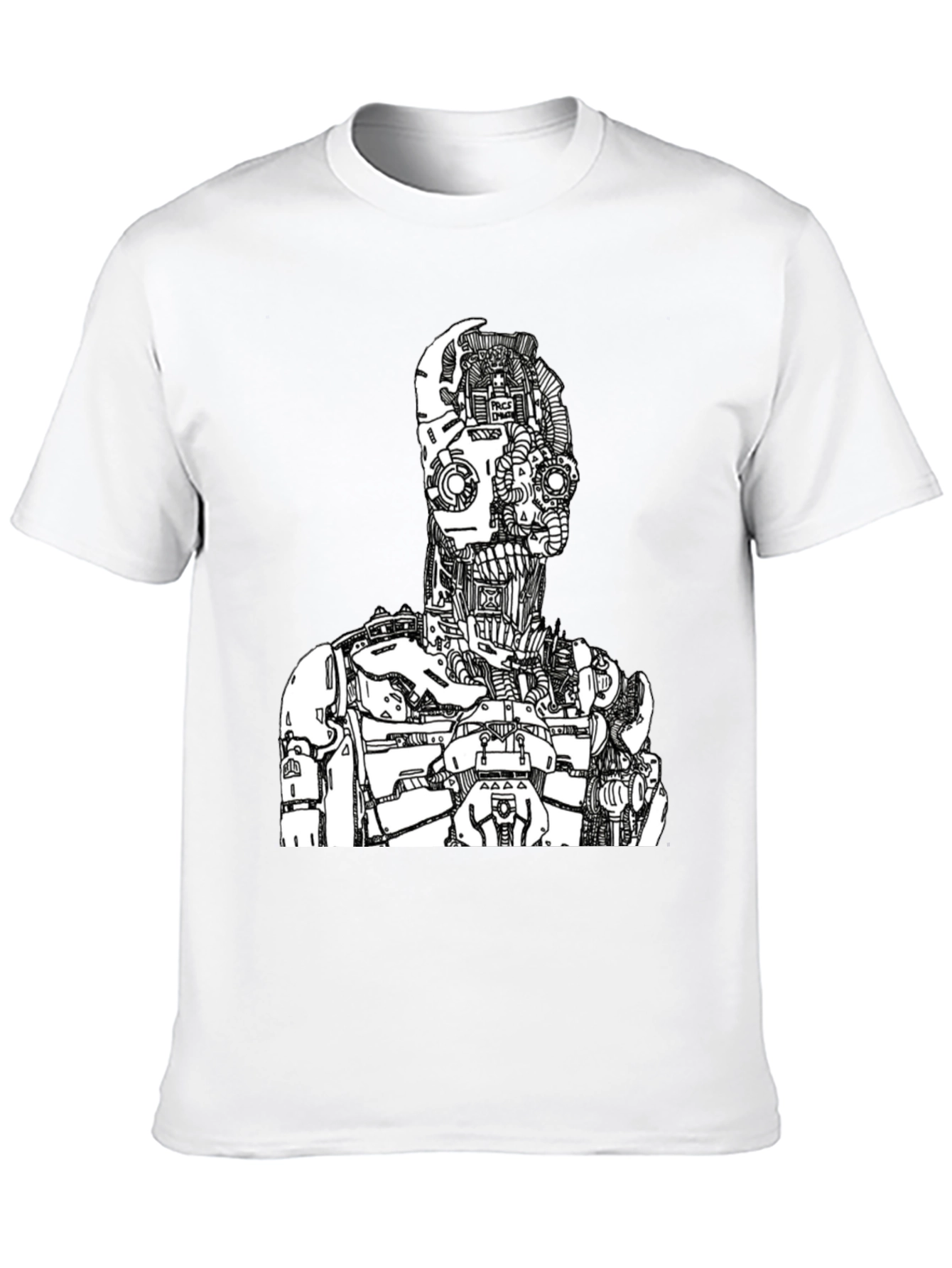 Black Robot Graphic Print Tee