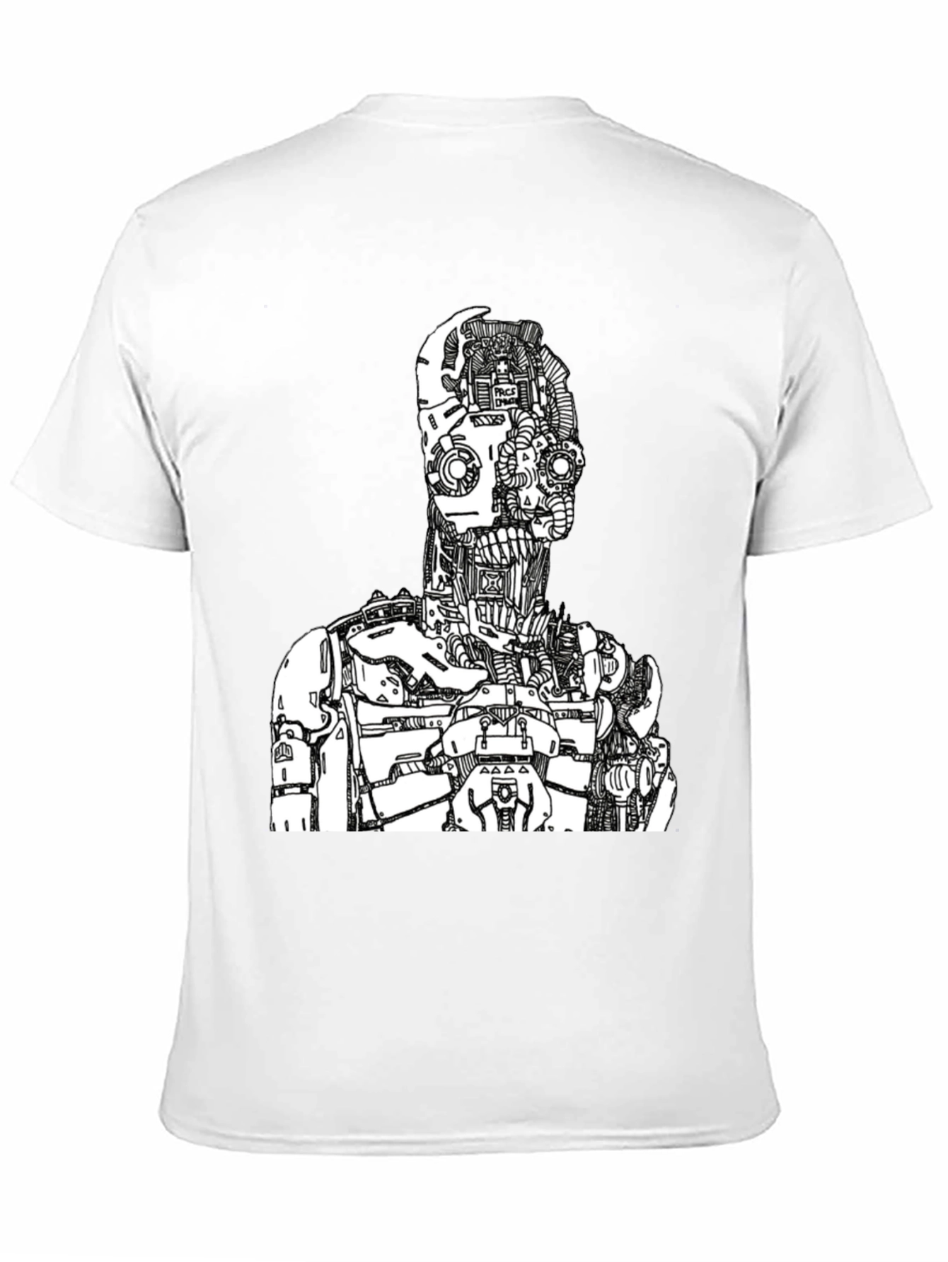 Black Robot Graphic Print Tee