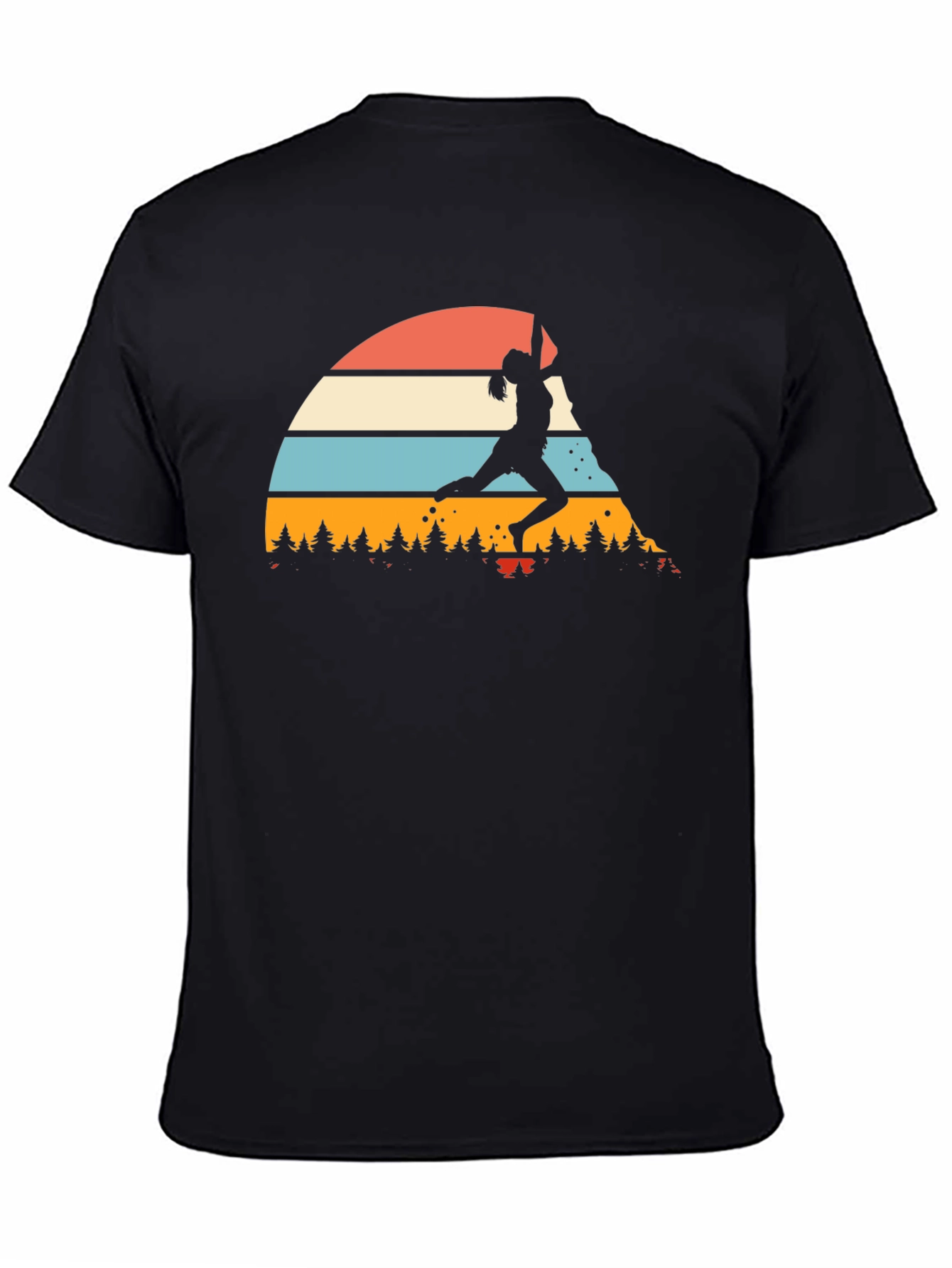 Climbing Retro Sunset Graphic Tee - Black
