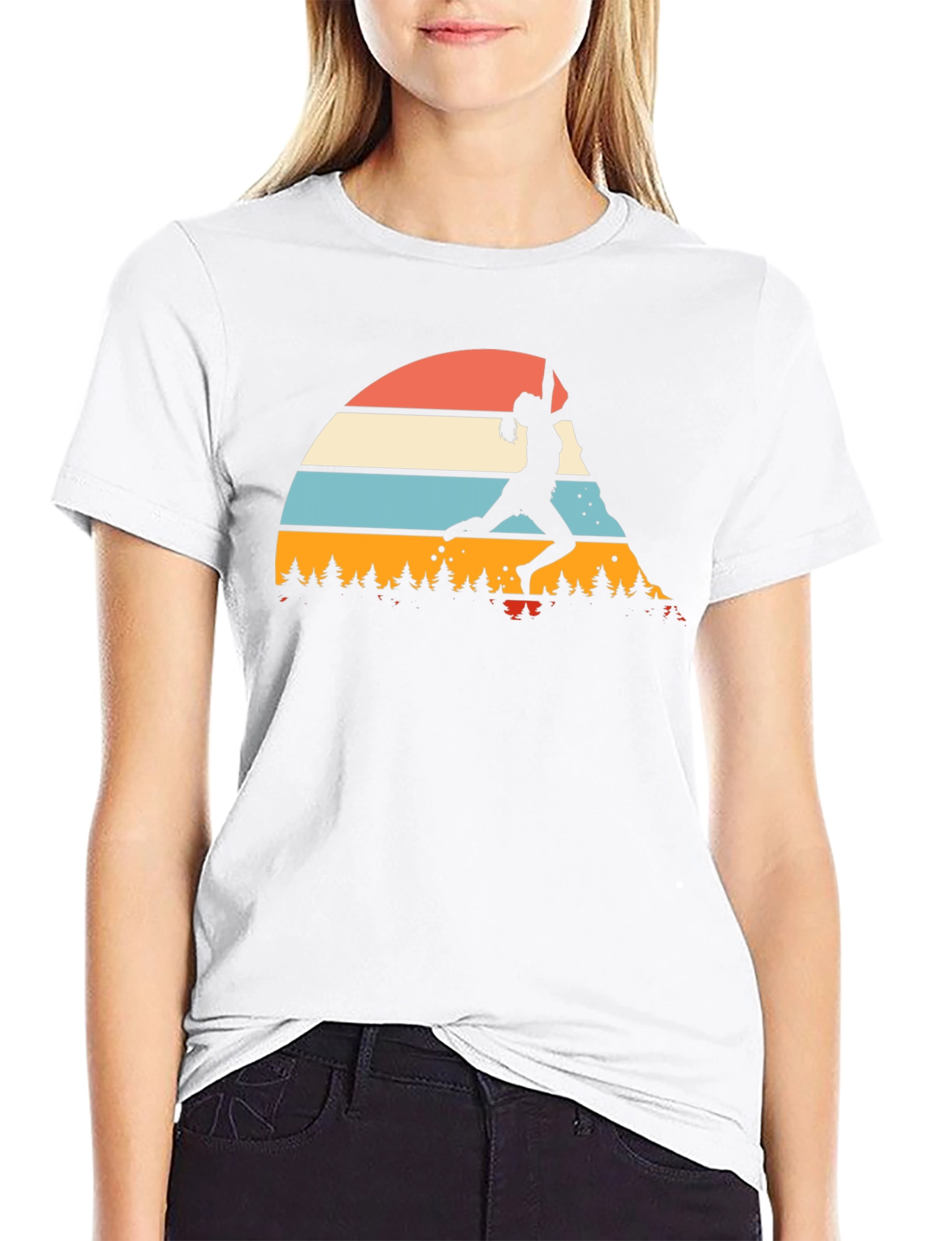 Climbing Retro Sunset Graphic Tee - Black
