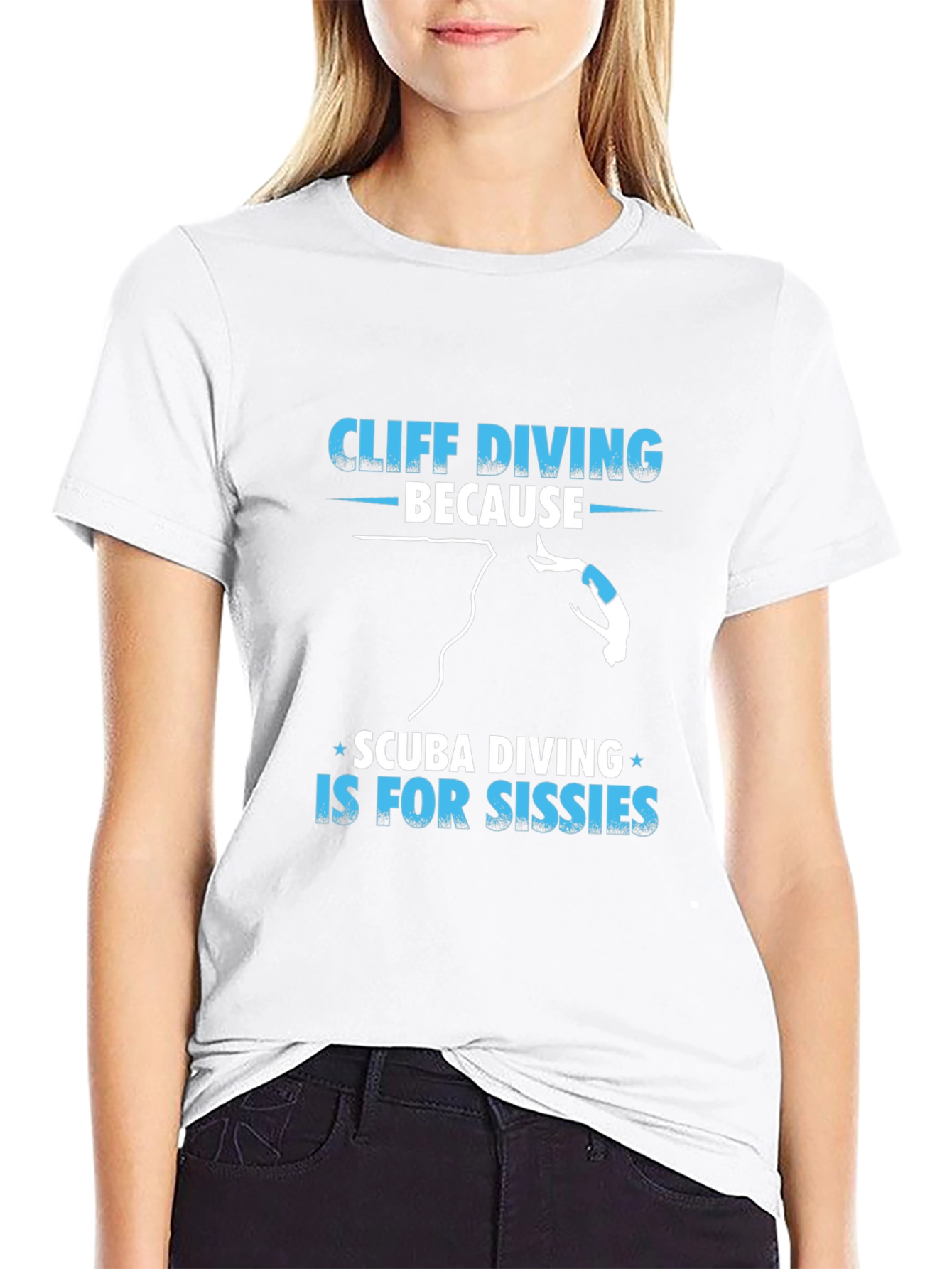 Cliff Diving T-Shirt - Scuba Diving Sissies Funny Tee