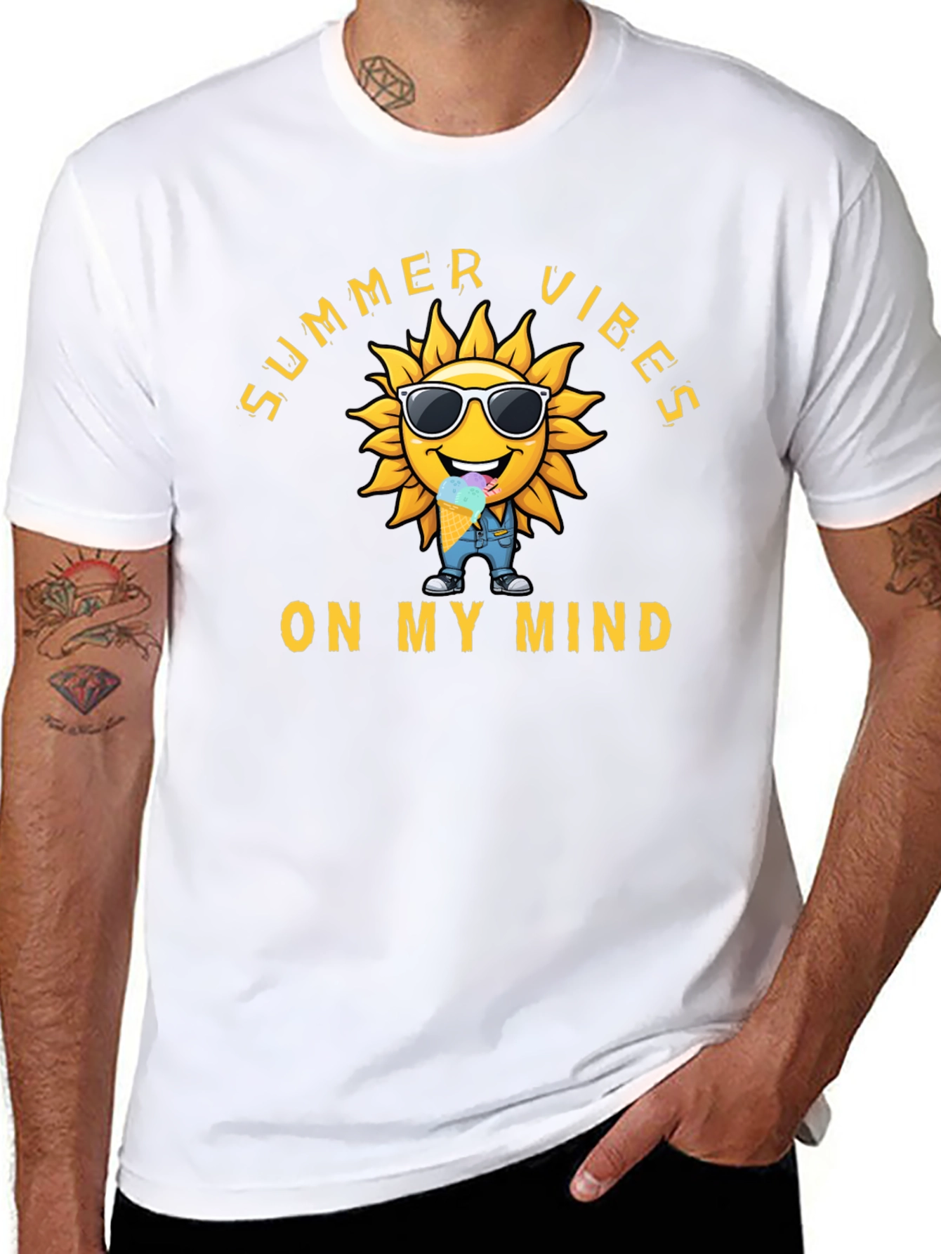 Summer Vibes Graphic Tee - Mens Black T-Shirt