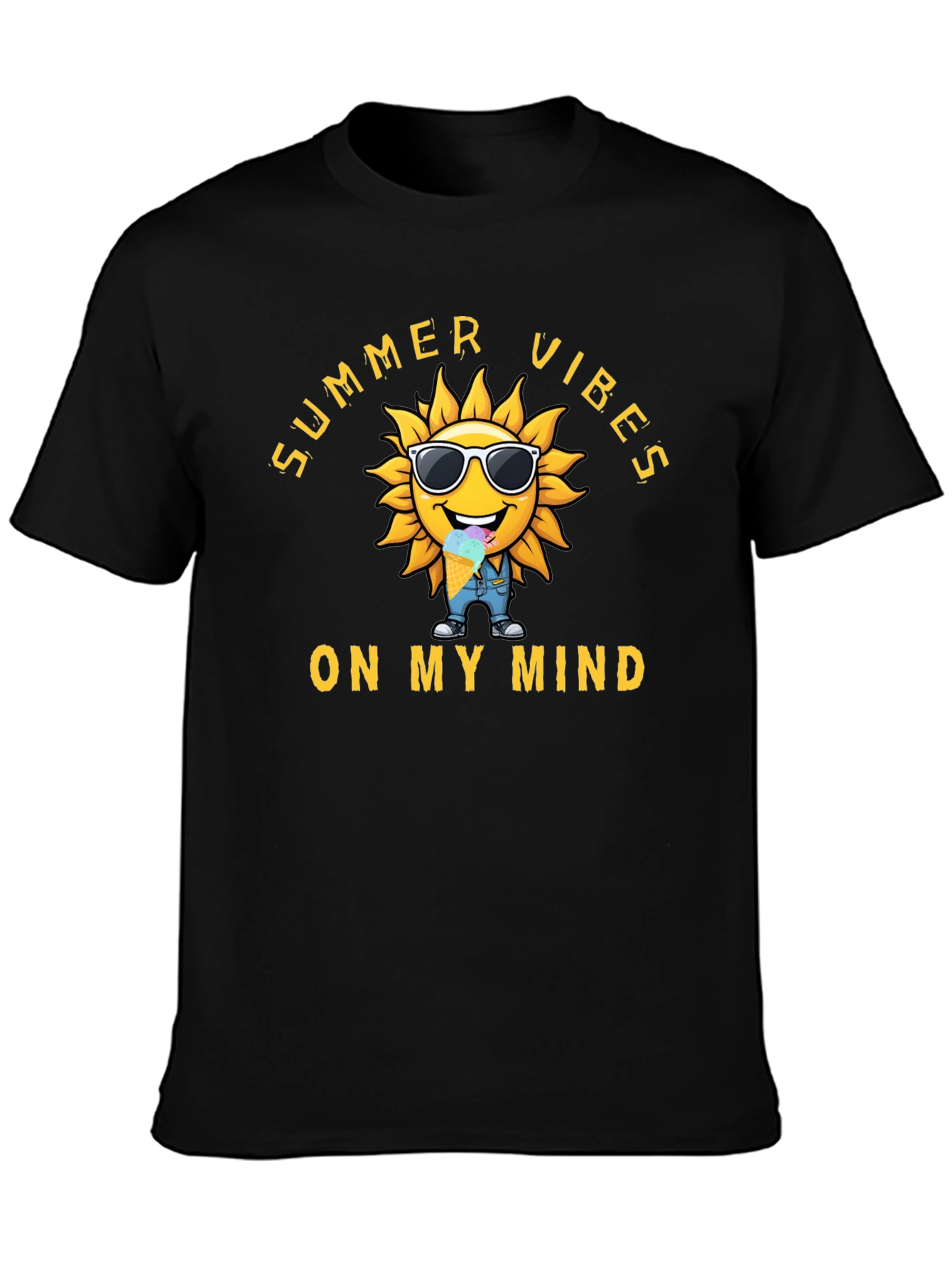 Summer Vibes Graphic Tee - Mens Black T-Shirt