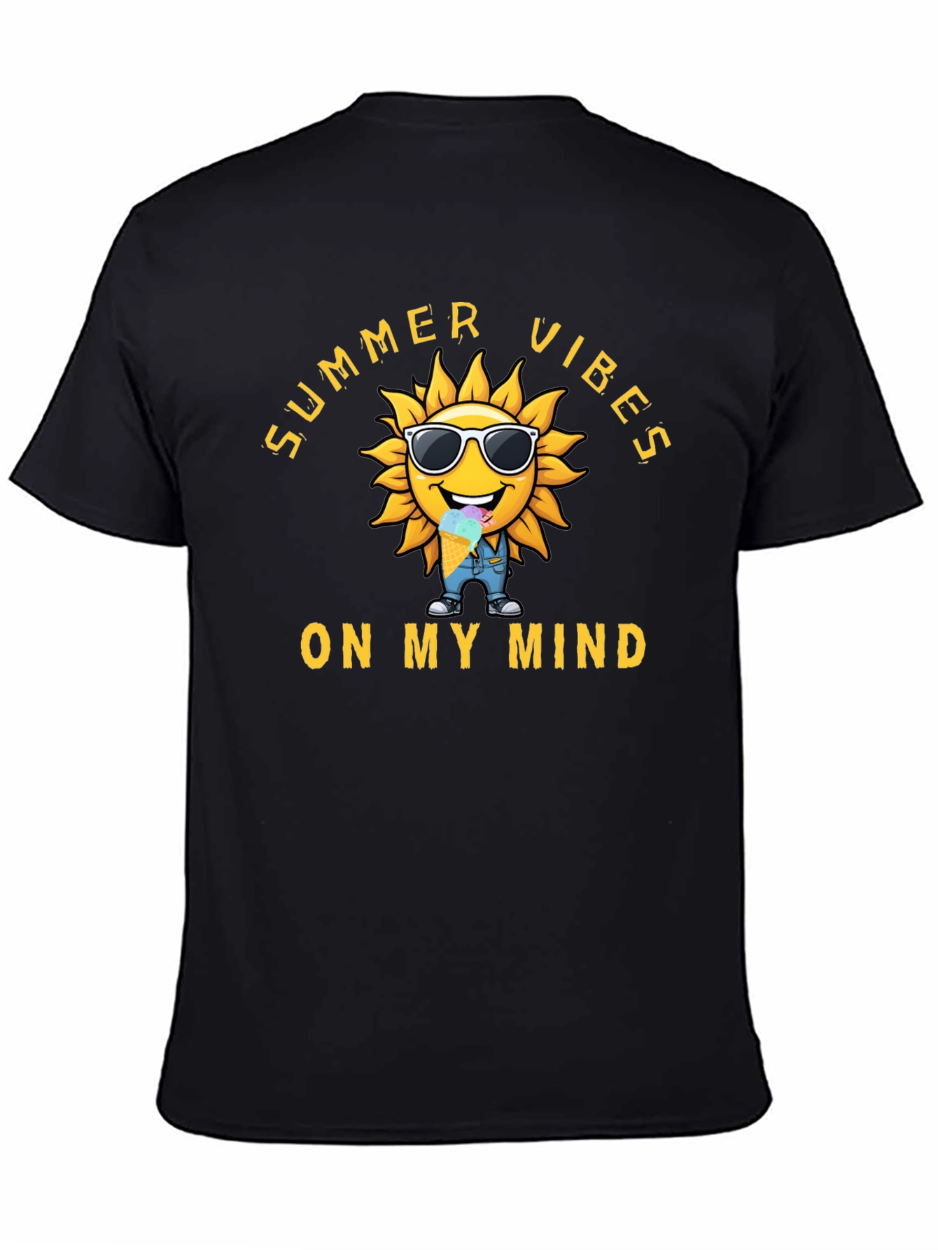Summer Vibes Graphic Tee - Mens Black T-Shirt
