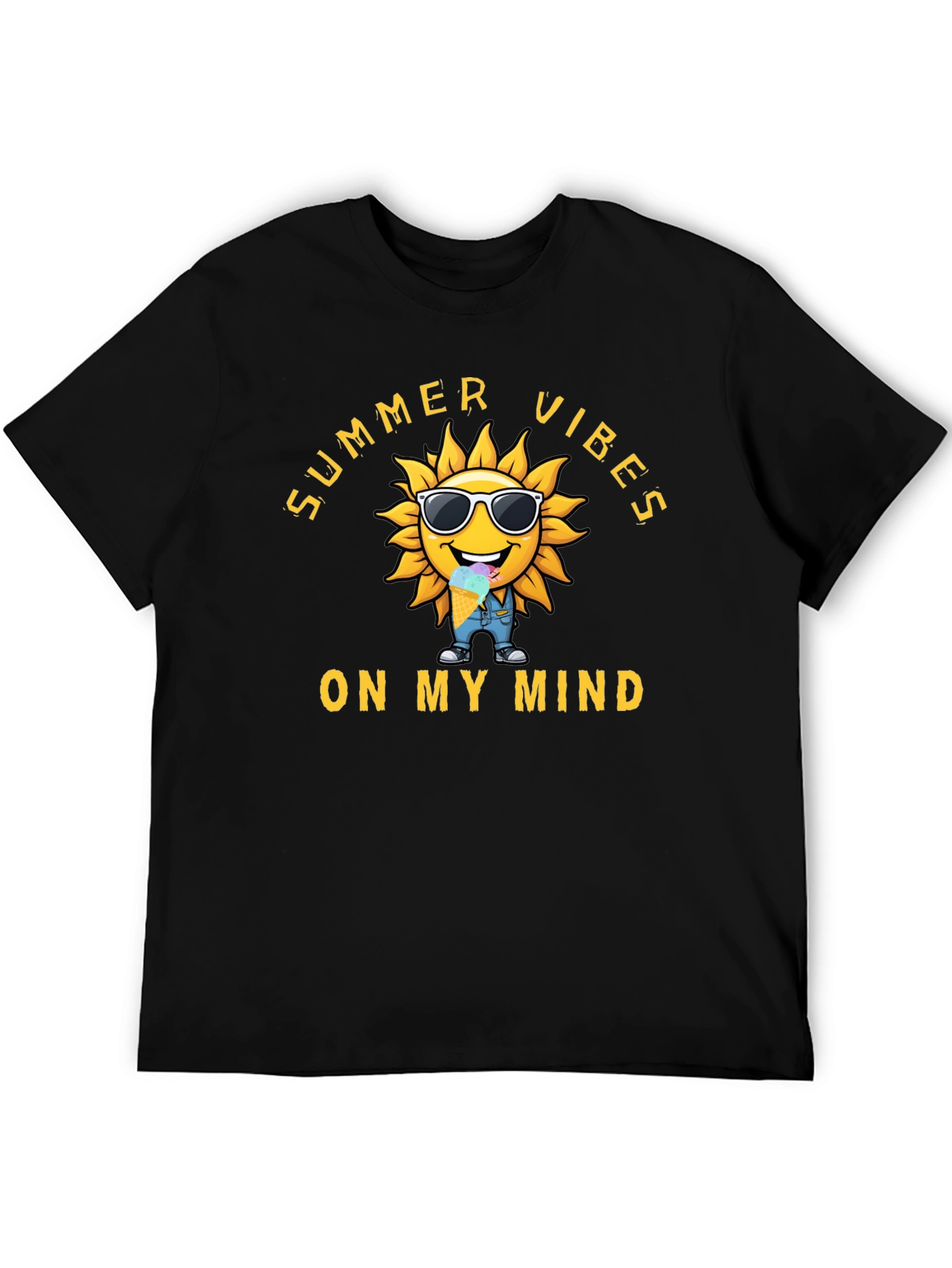 Summer Vibes Graphic Tee - Mens Black T-Shirt