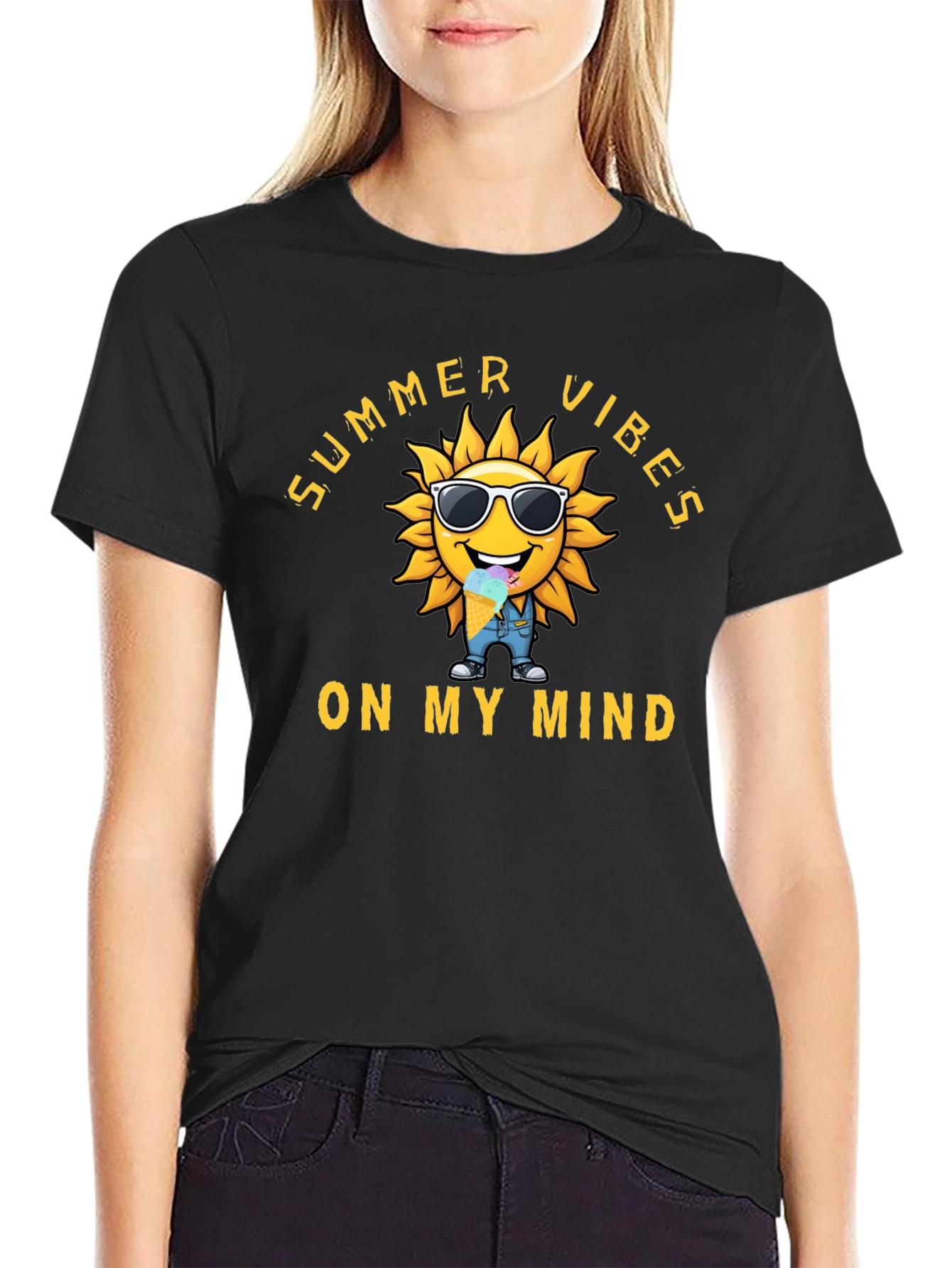 Summer Vibes Graphic Tee - Mens Black T-Shirt