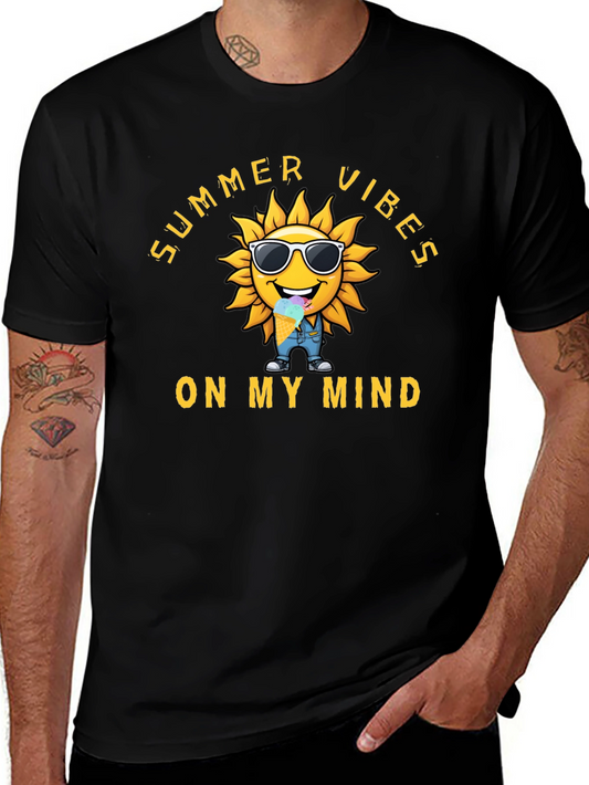 Summer Vibes Graphic Tee - Mens Black T-Shirt