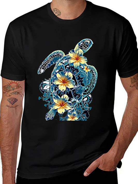 Turtle Hibiscus T-Shirt - Tropical Style