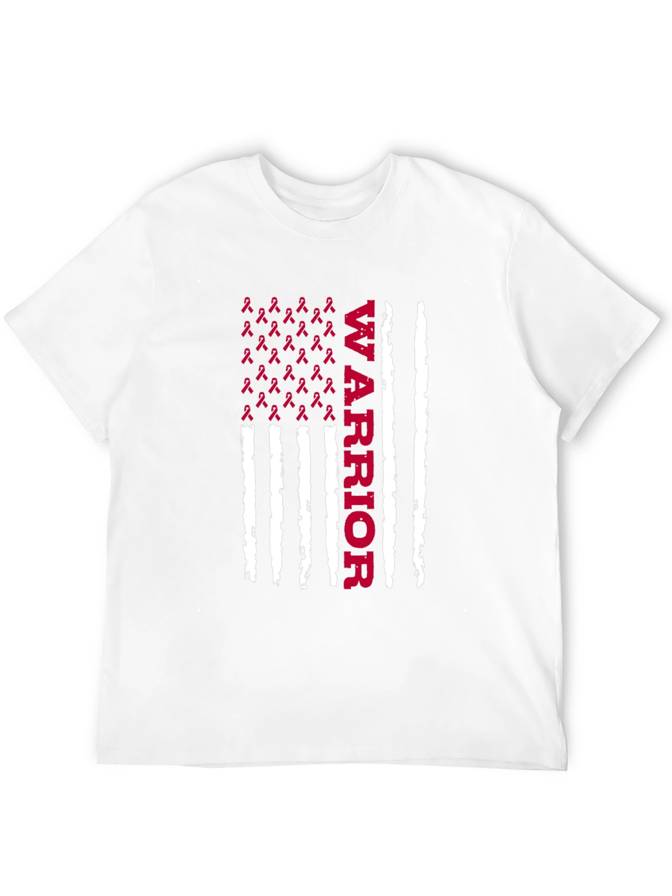 Warrior Ribbon Flag Graphic Tee - Cancer Awareness