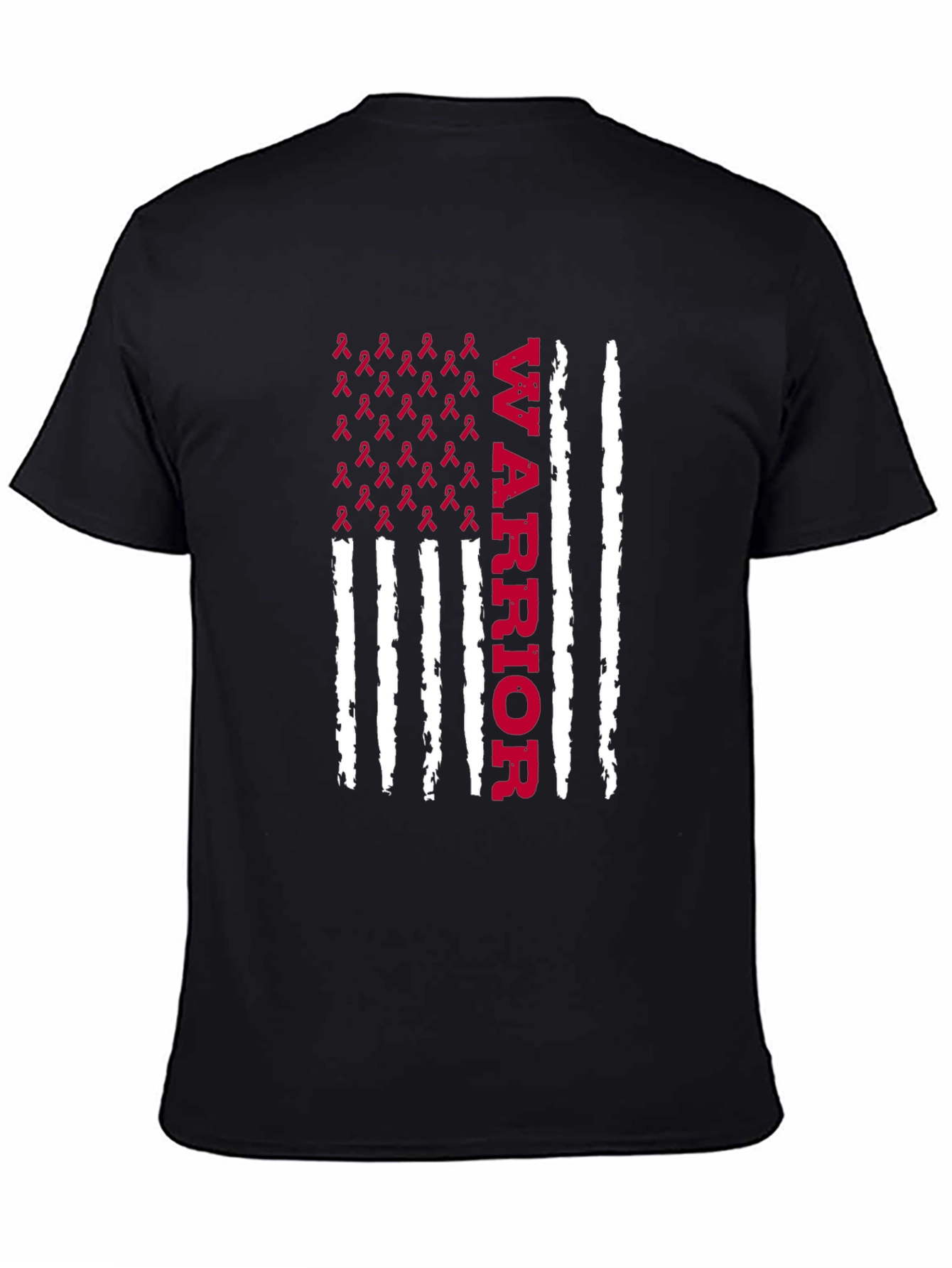 Warrior Ribbon Flag Graphic Tee - Cancer Awareness