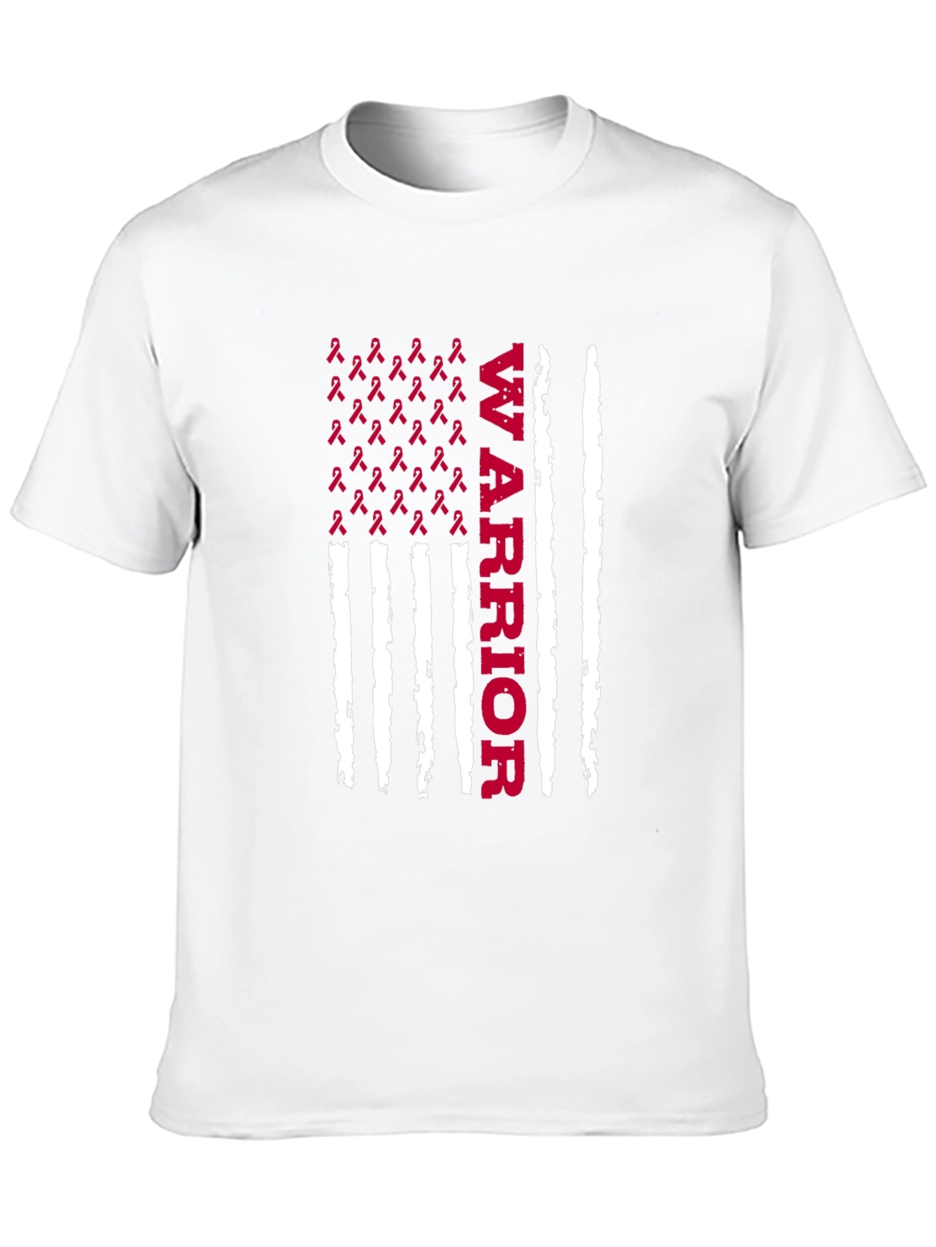 Warrior Ribbon Flag Graphic Tee - Cancer Awareness