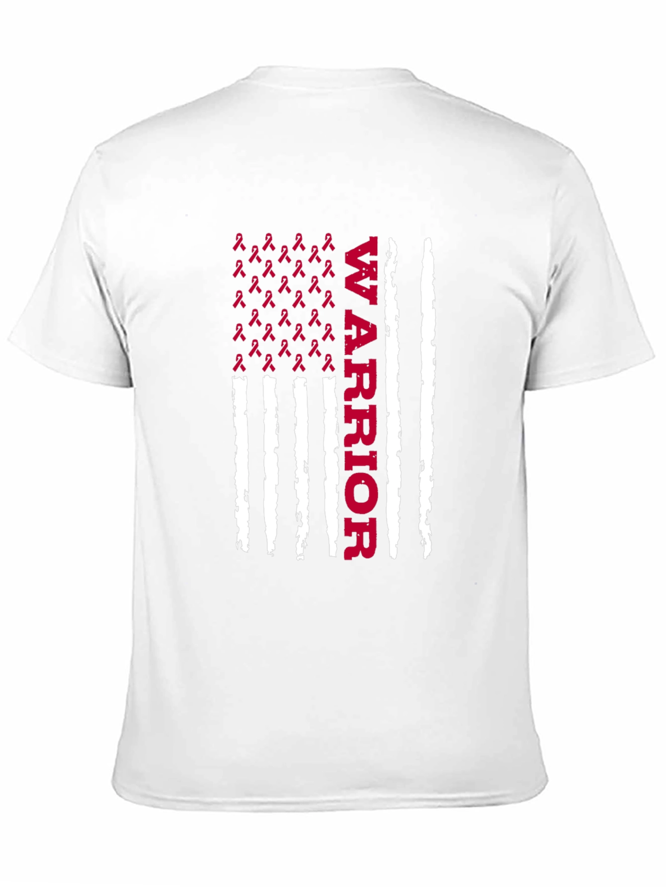 Warrior Ribbon Flag Graphic Tee - Cancer Awareness