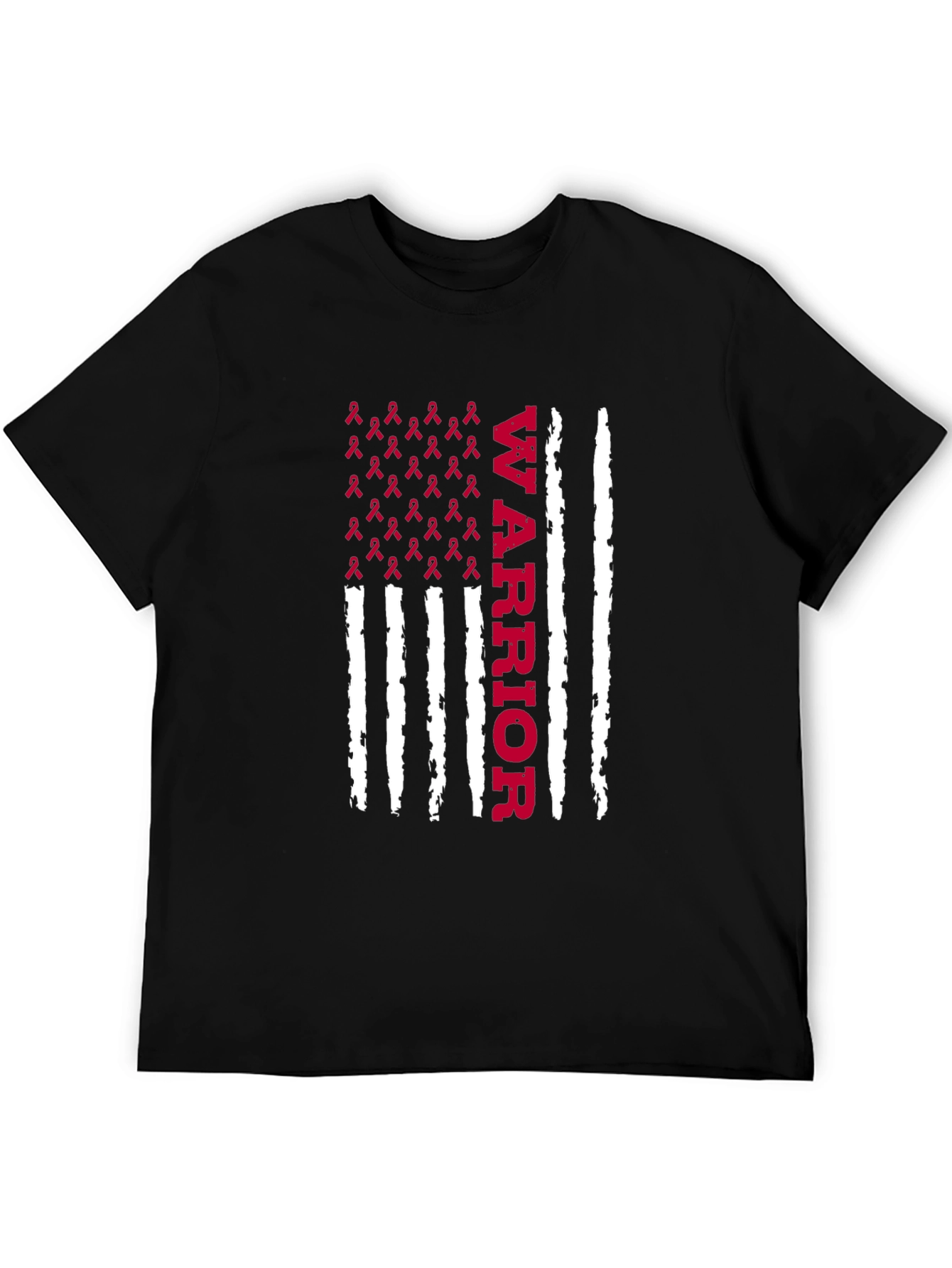 Warrior Ribbon Flag Graphic Tee - Cancer Awareness