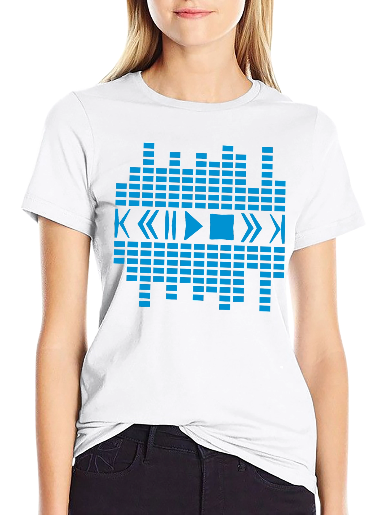 Geometric Music Graphic Tee - Black