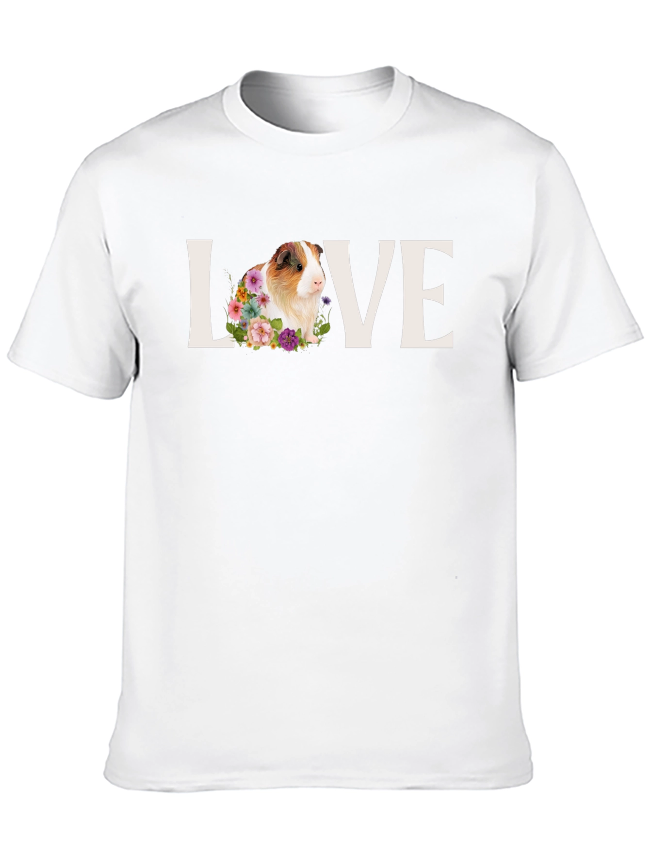 Love Guinea Pig Floral T-Shirt - Unisex Tee