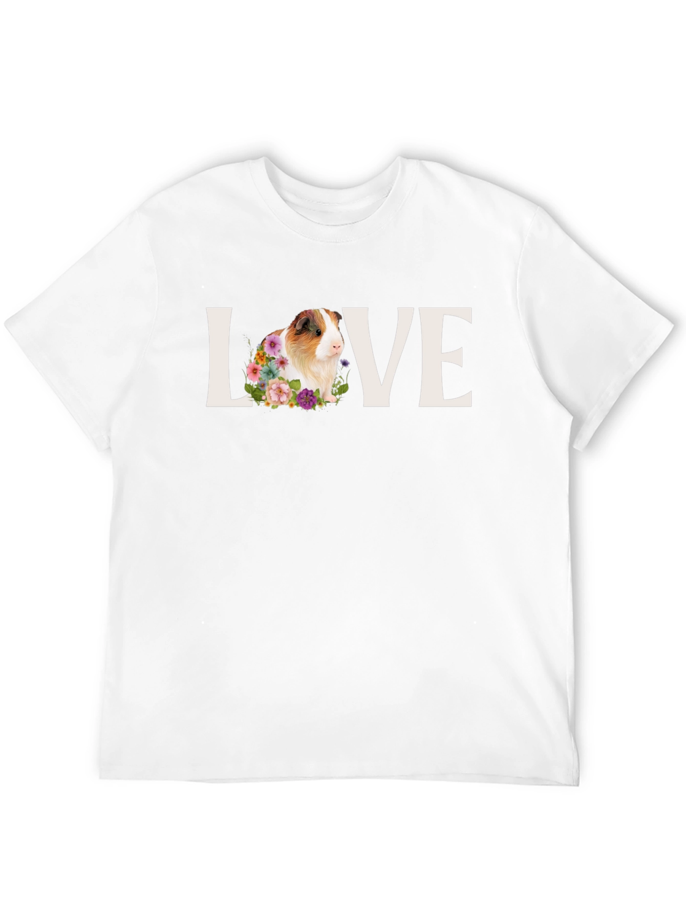 Love Guinea Pig Floral T-Shirt - Unisex Tee