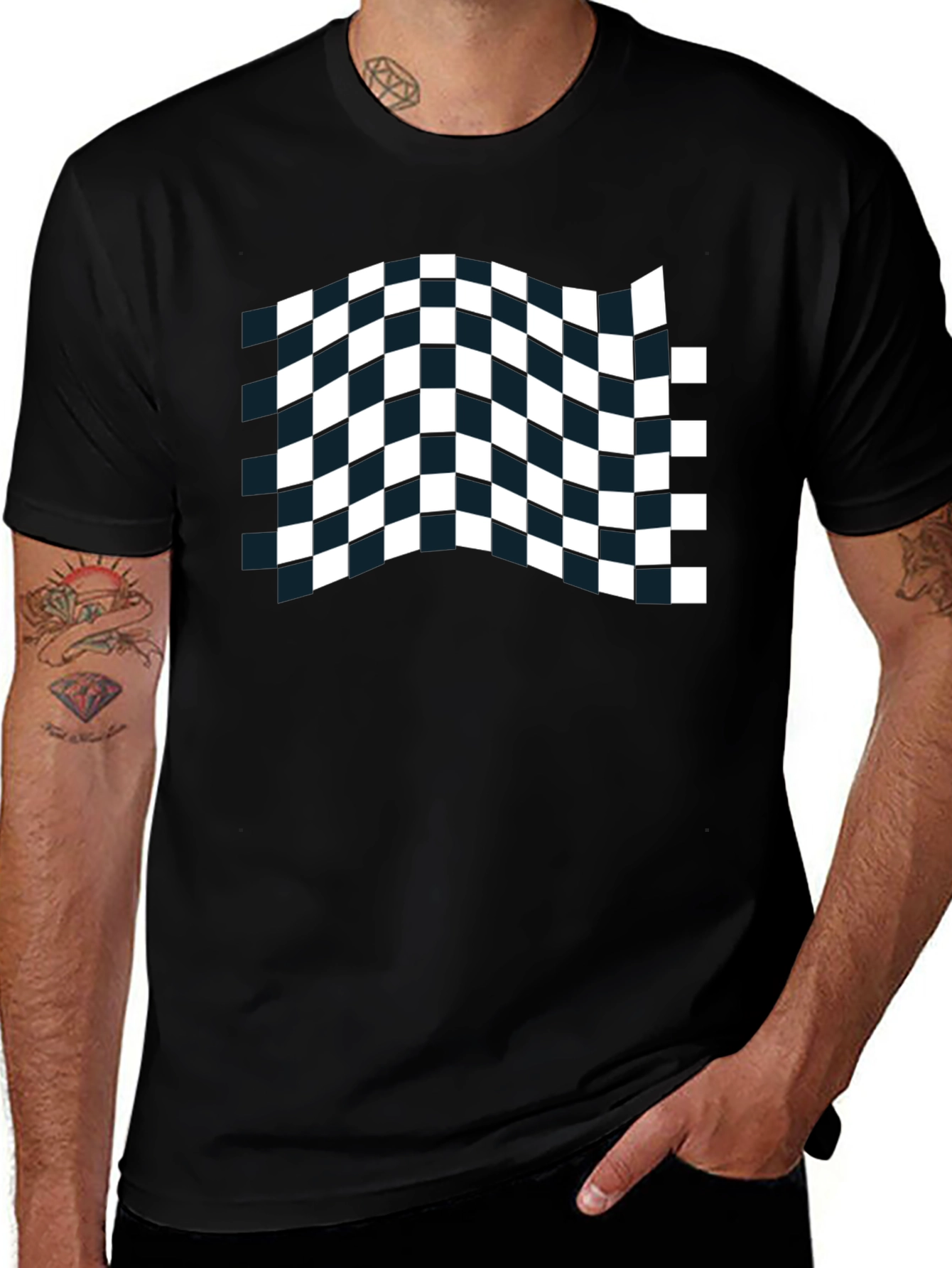 Checkered Flag Black T-Shirt