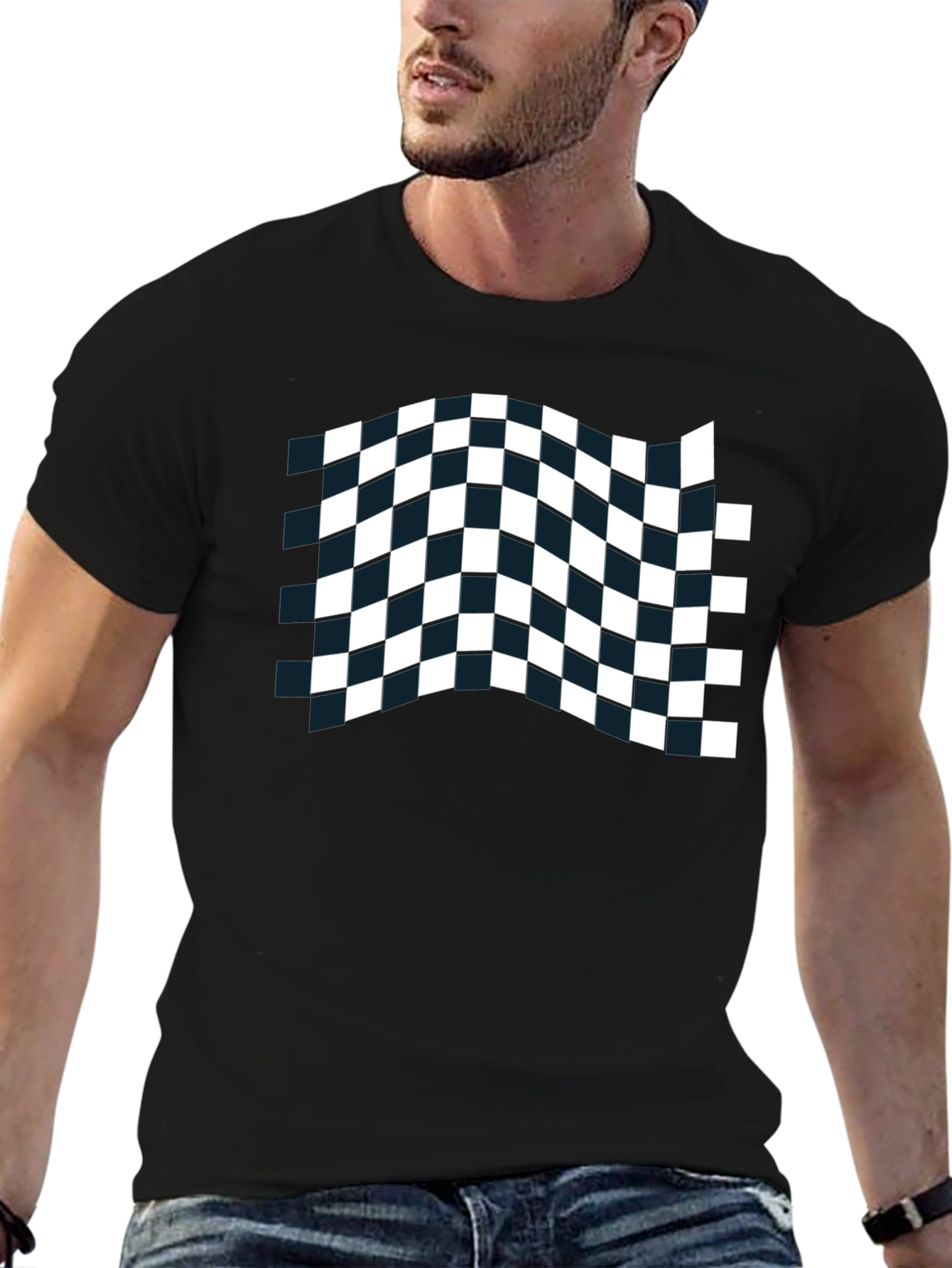 Checkered Flag Black T-Shirt