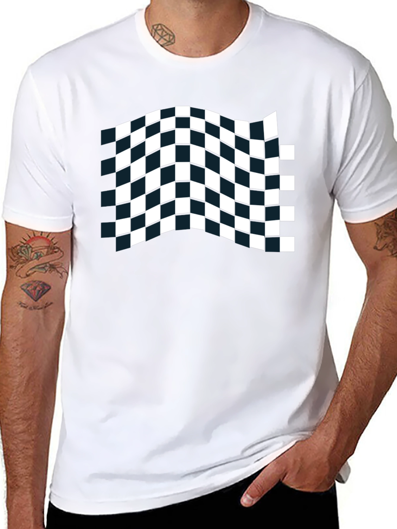Checkered Flag Black T-Shirt