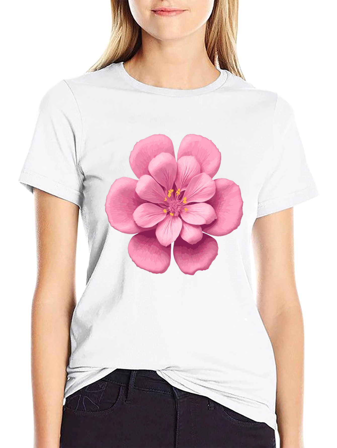 Floral Graphic Tee - Pink Blossom Print