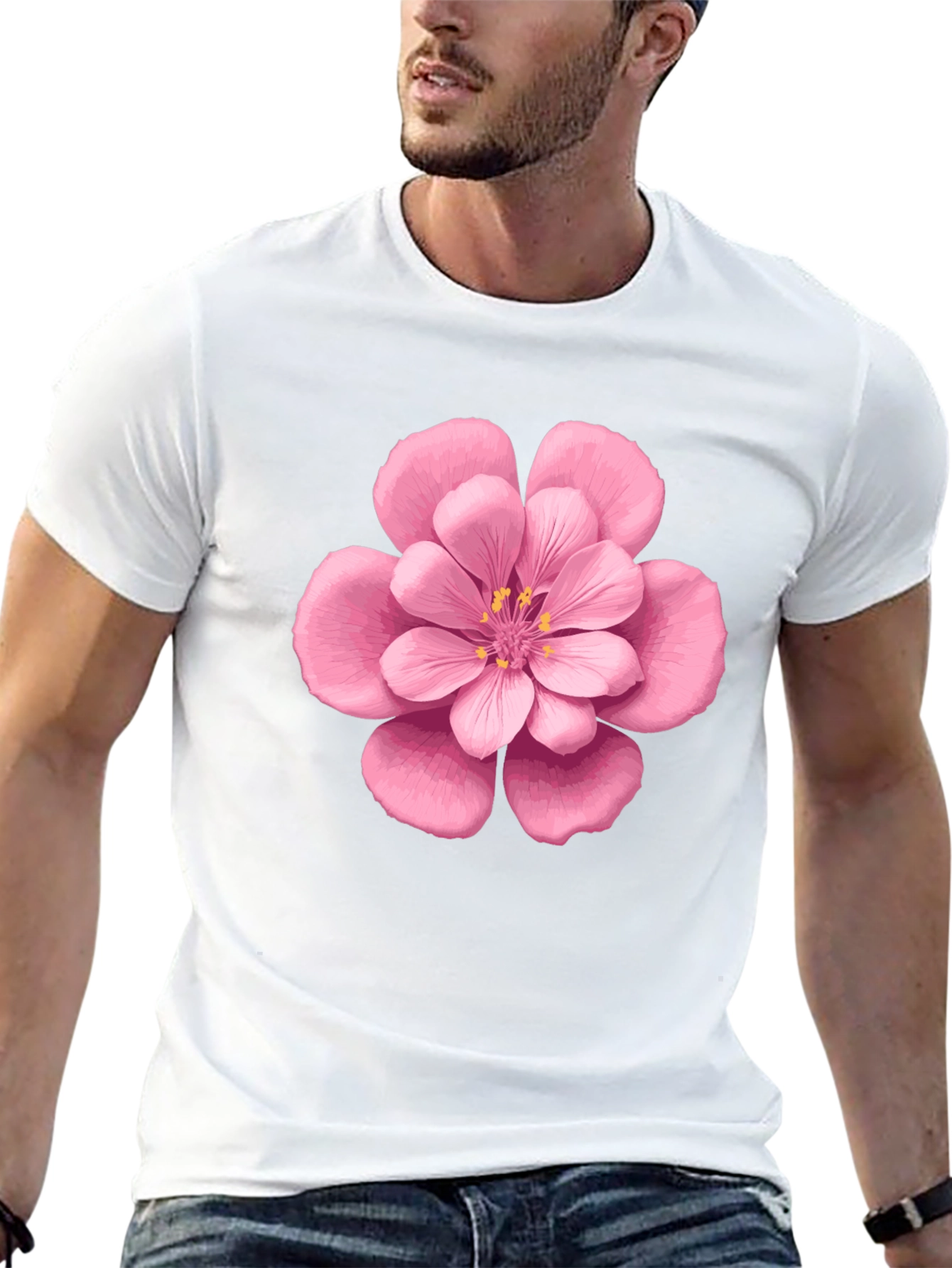 Floral Graphic Tee - Pink Blossom Print