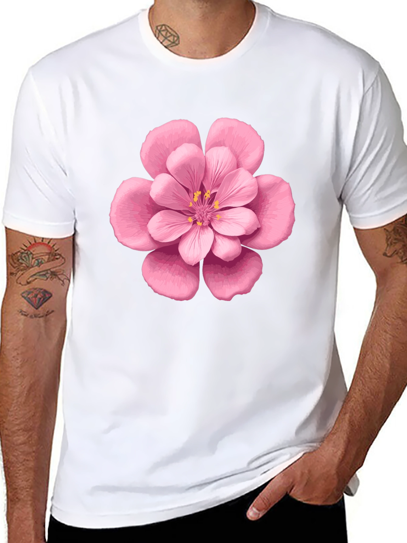 Floral Graphic Tee - Pink Blossom Print