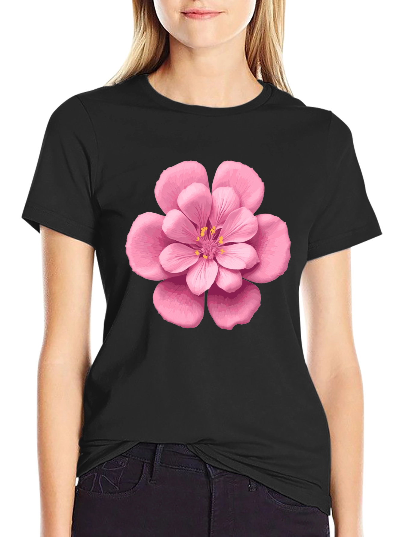 Floral Graphic Tee - Pink Blossom Print