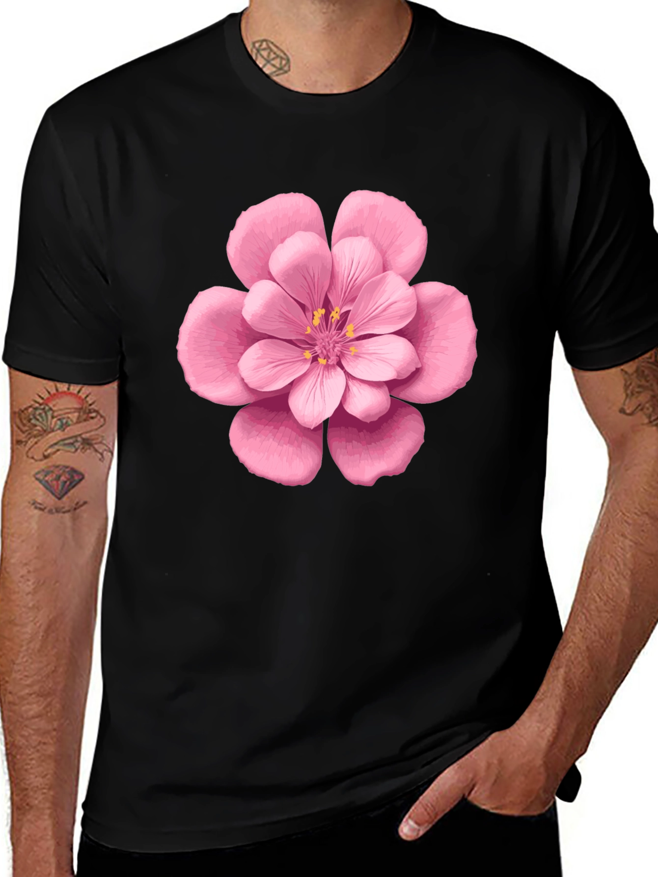Floral Graphic Tee - Pink Blossom Print