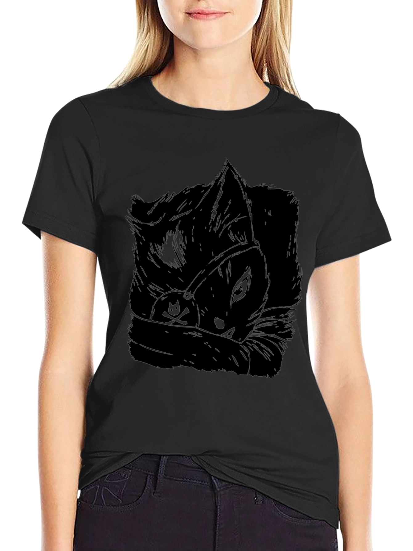 Pirate Cat Black T-Shirt - Mens Graphic Tee
