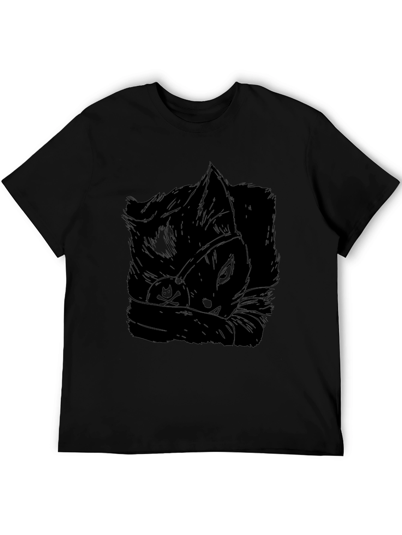 Pirate Cat Black T-Shirt - Mens Graphic Tee