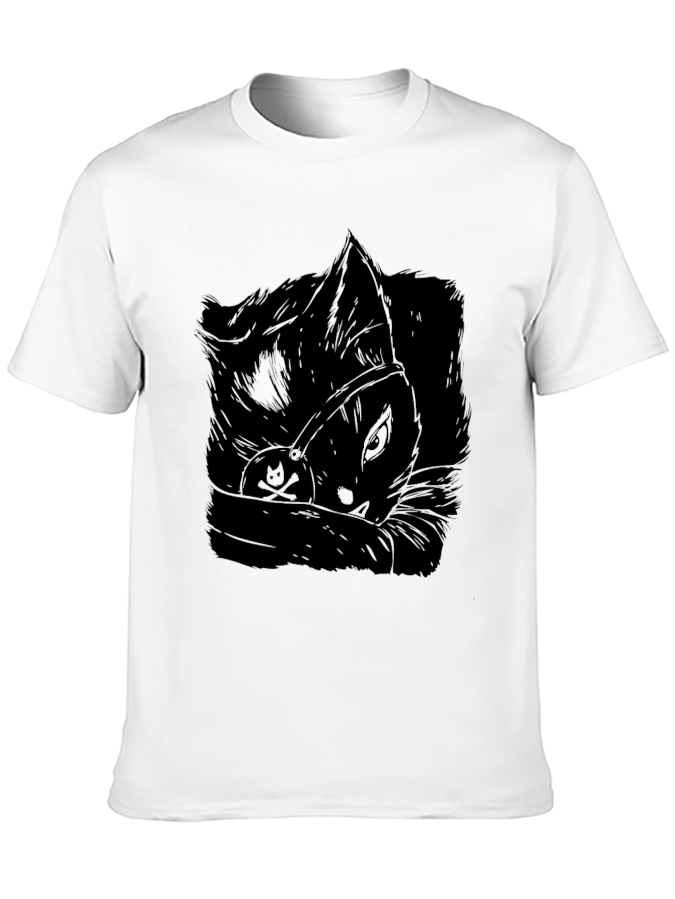 Pirate Cat Black T-Shirt - Mens Graphic Tee