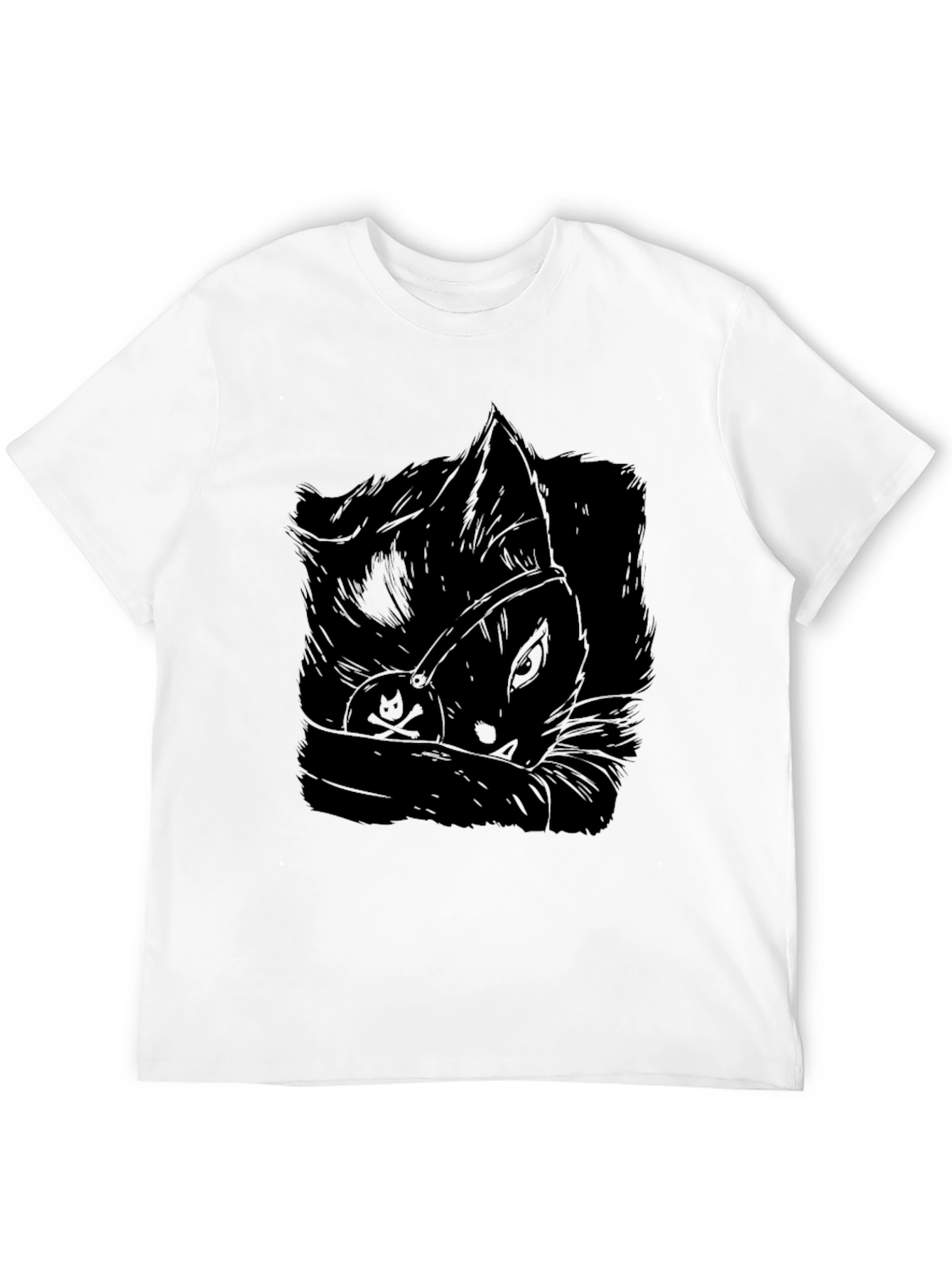 Pirate Cat Black T-Shirt - Mens Graphic Tee