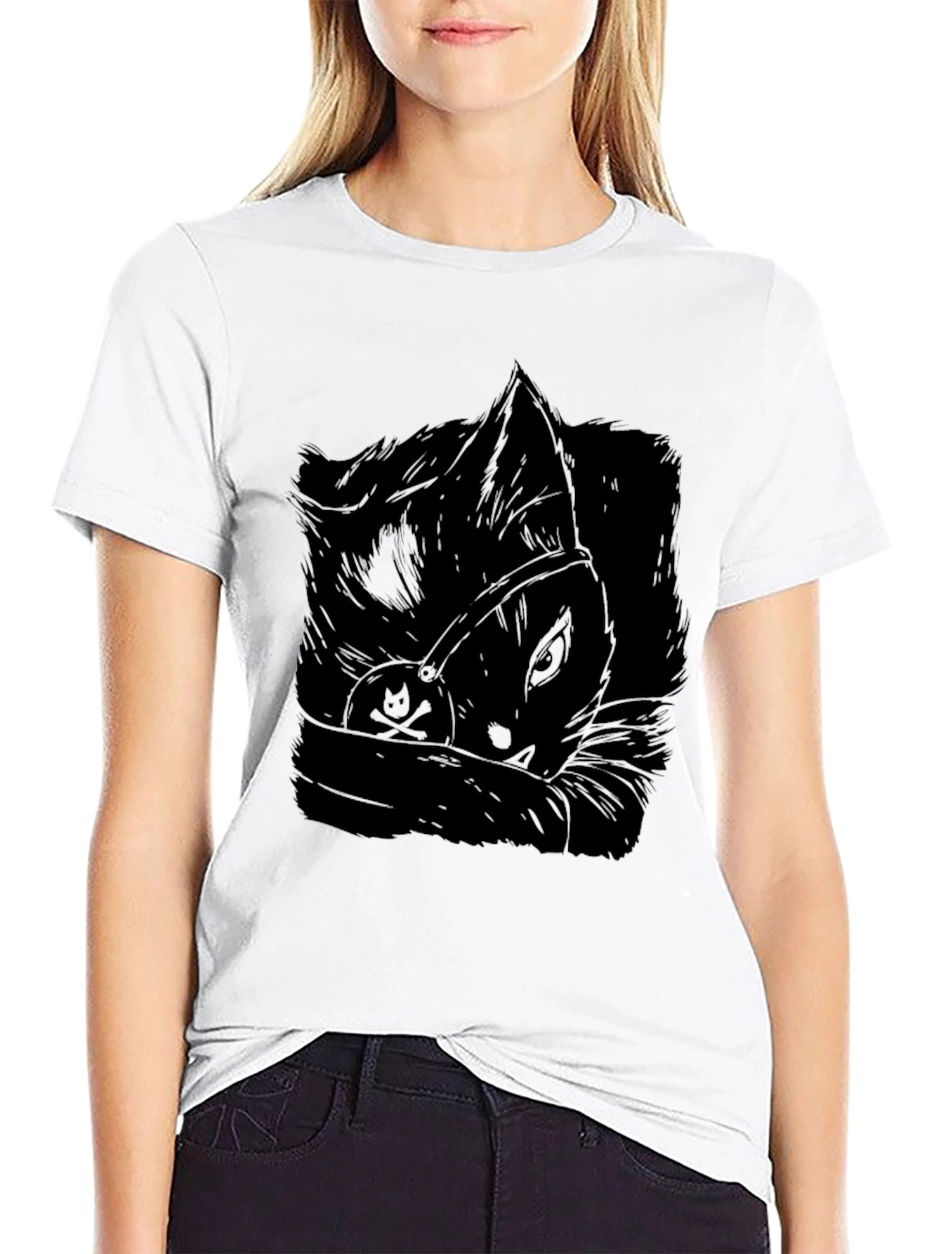 Pirate Cat Black T-Shirt - Mens Graphic Tee