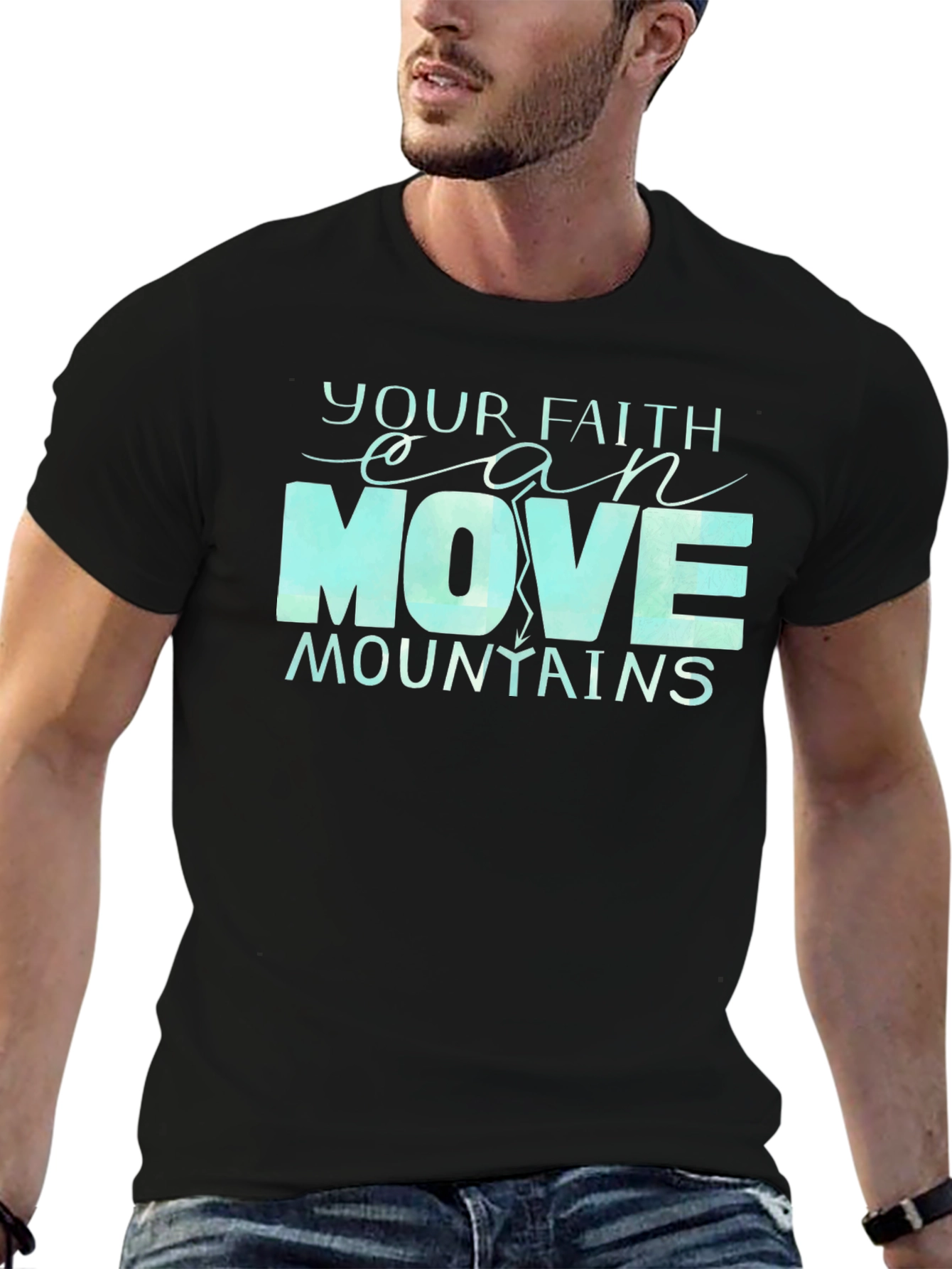 Faith Moves Mountains T-Shirt - Inspirational Design