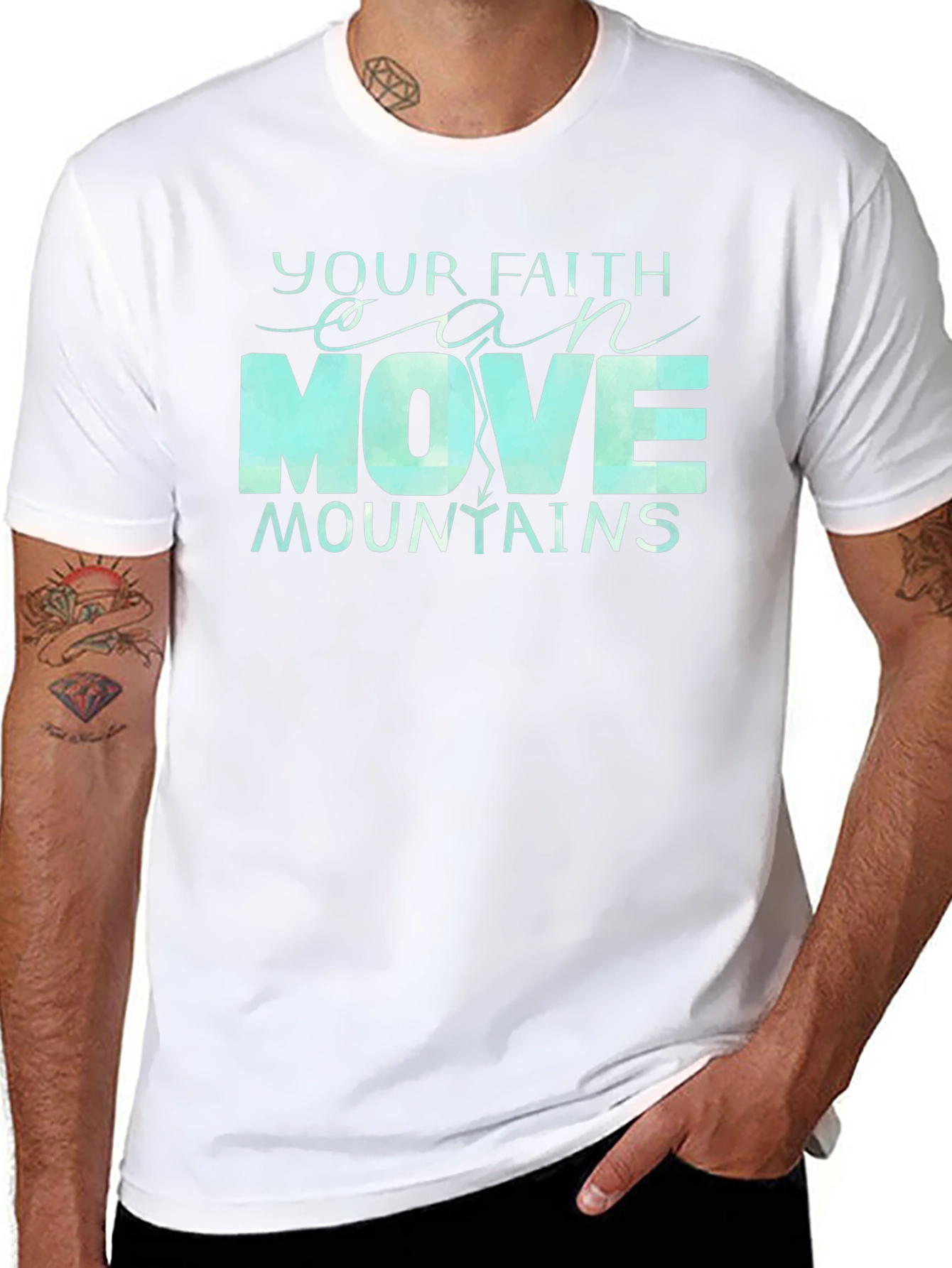 Faith Moves Mountains T-Shirt - Inspirational Design