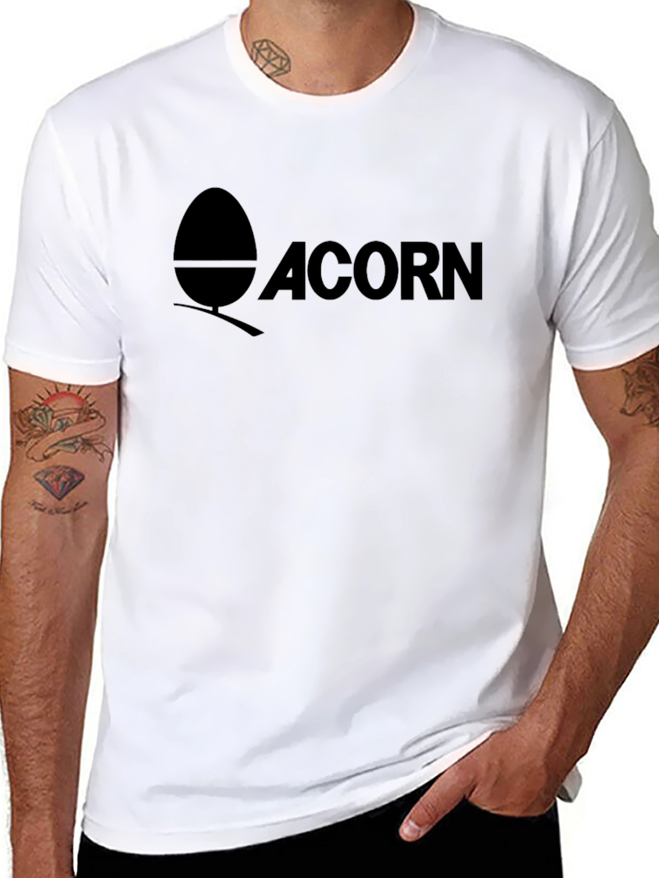 Acorn Logo Graphic Black T-Shirt