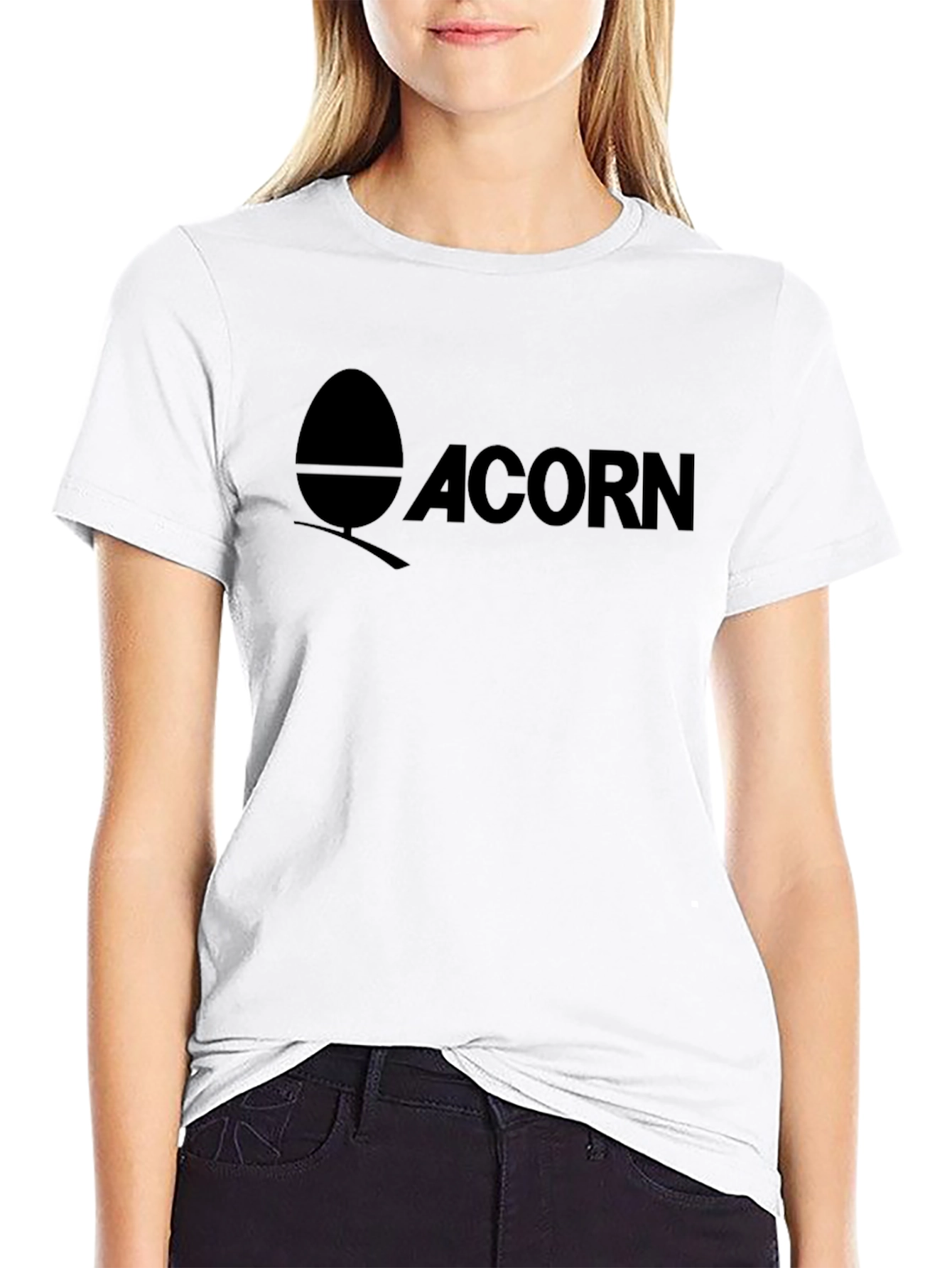 Acorn Logo Graphic Black T-Shirt