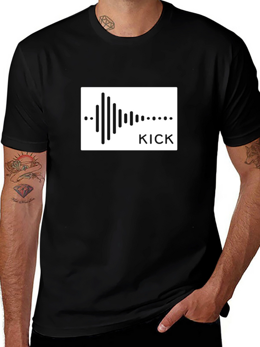 Kick Sound Wave Graphic Tee - Black Short Sleeve