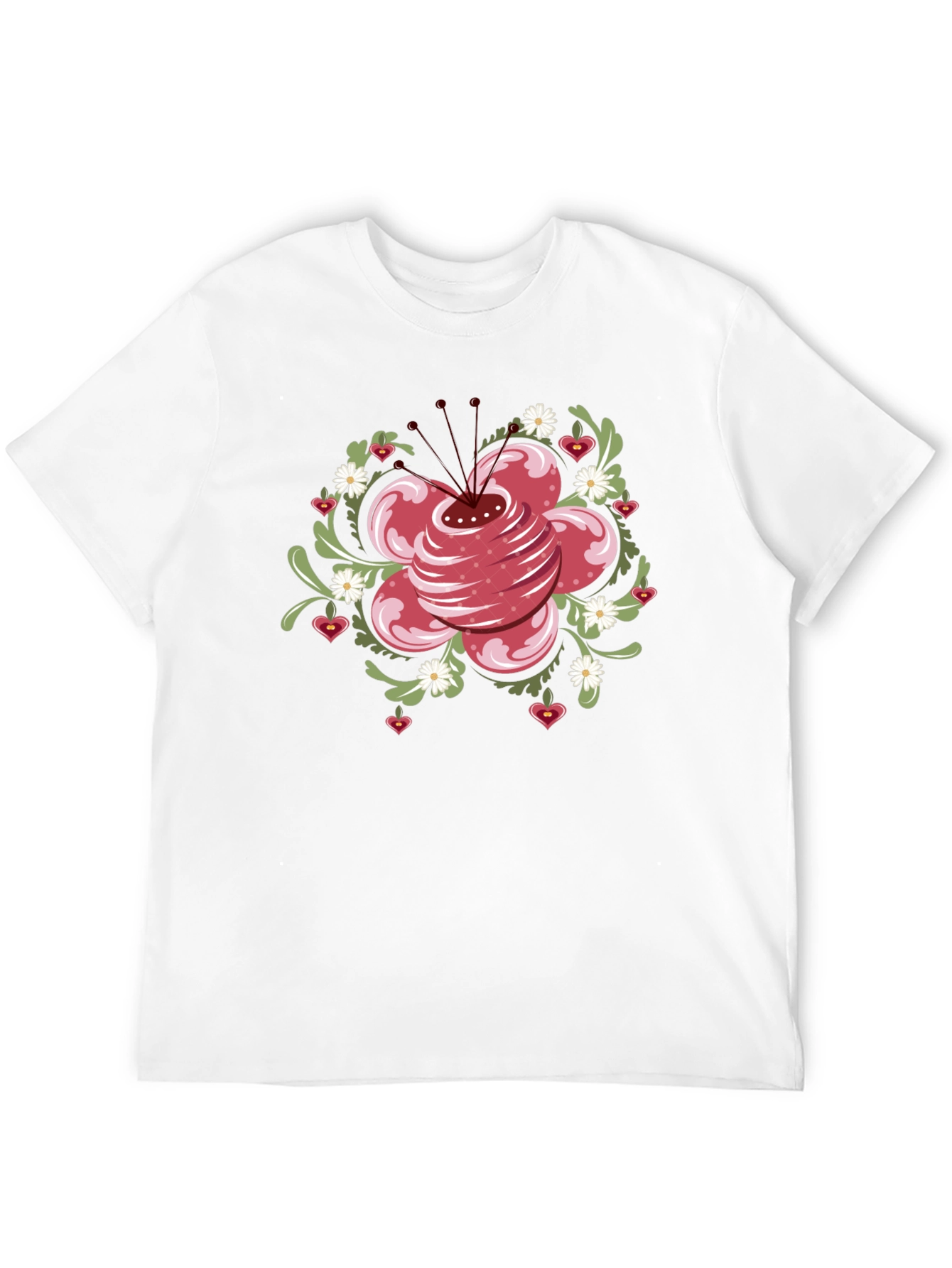 Floral Heart T-Shirt - Black