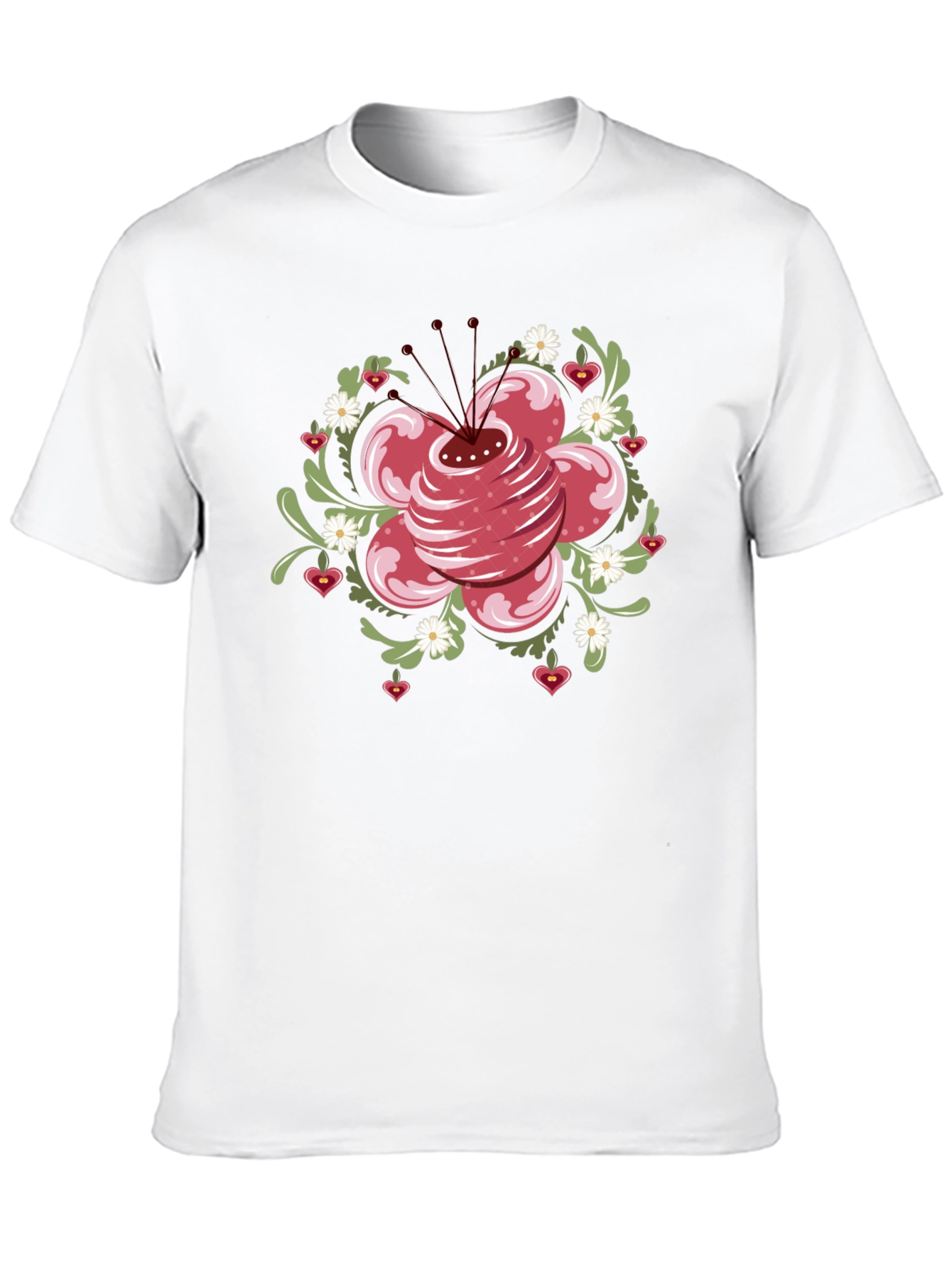 Floral Heart T-Shirt - Black