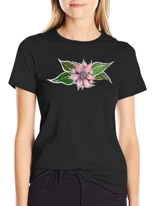 Floral Graphic Tee - Black Unisex T-Shirt