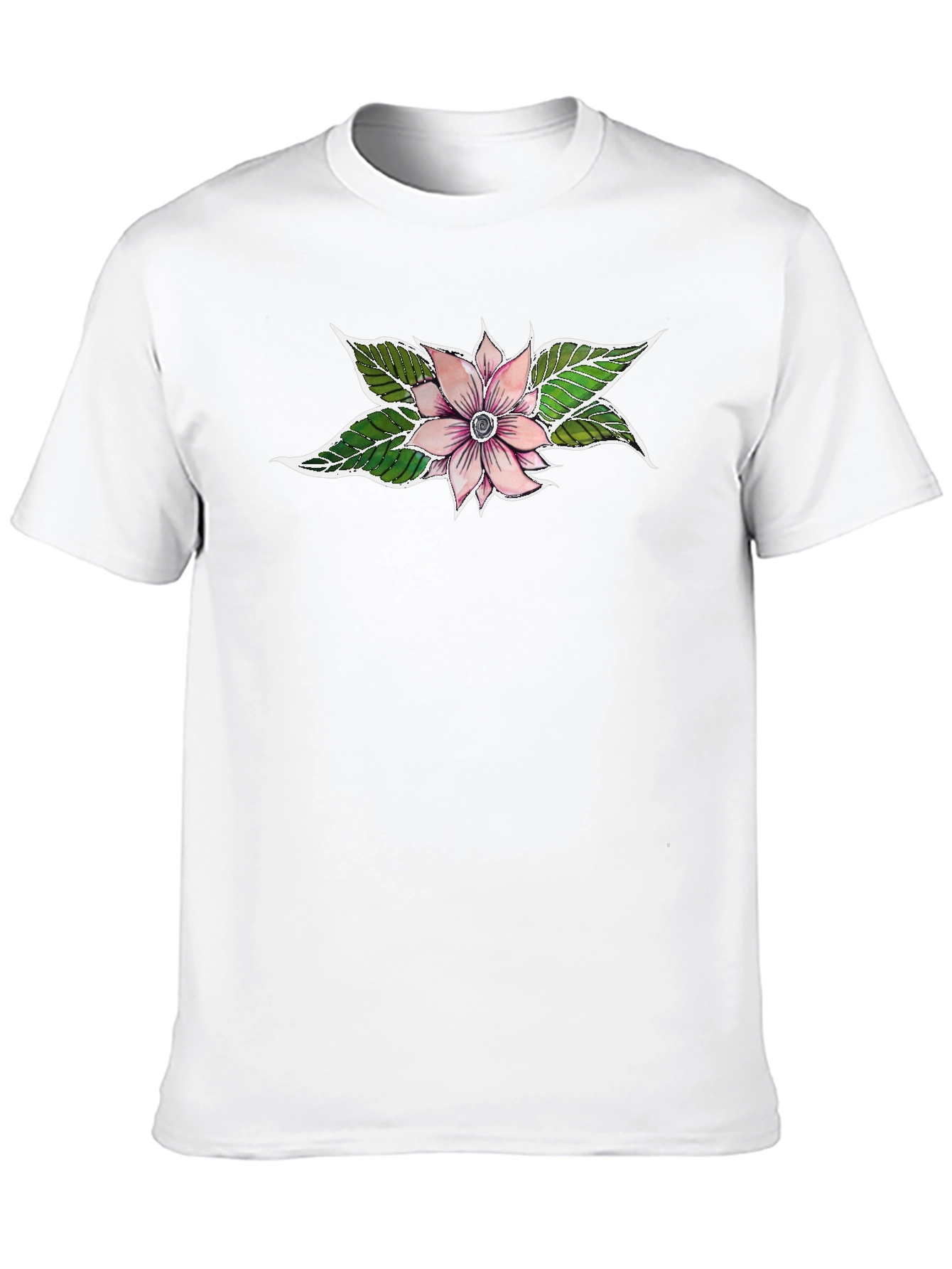 Floral Graphic Tee - Black Unisex T-Shirt