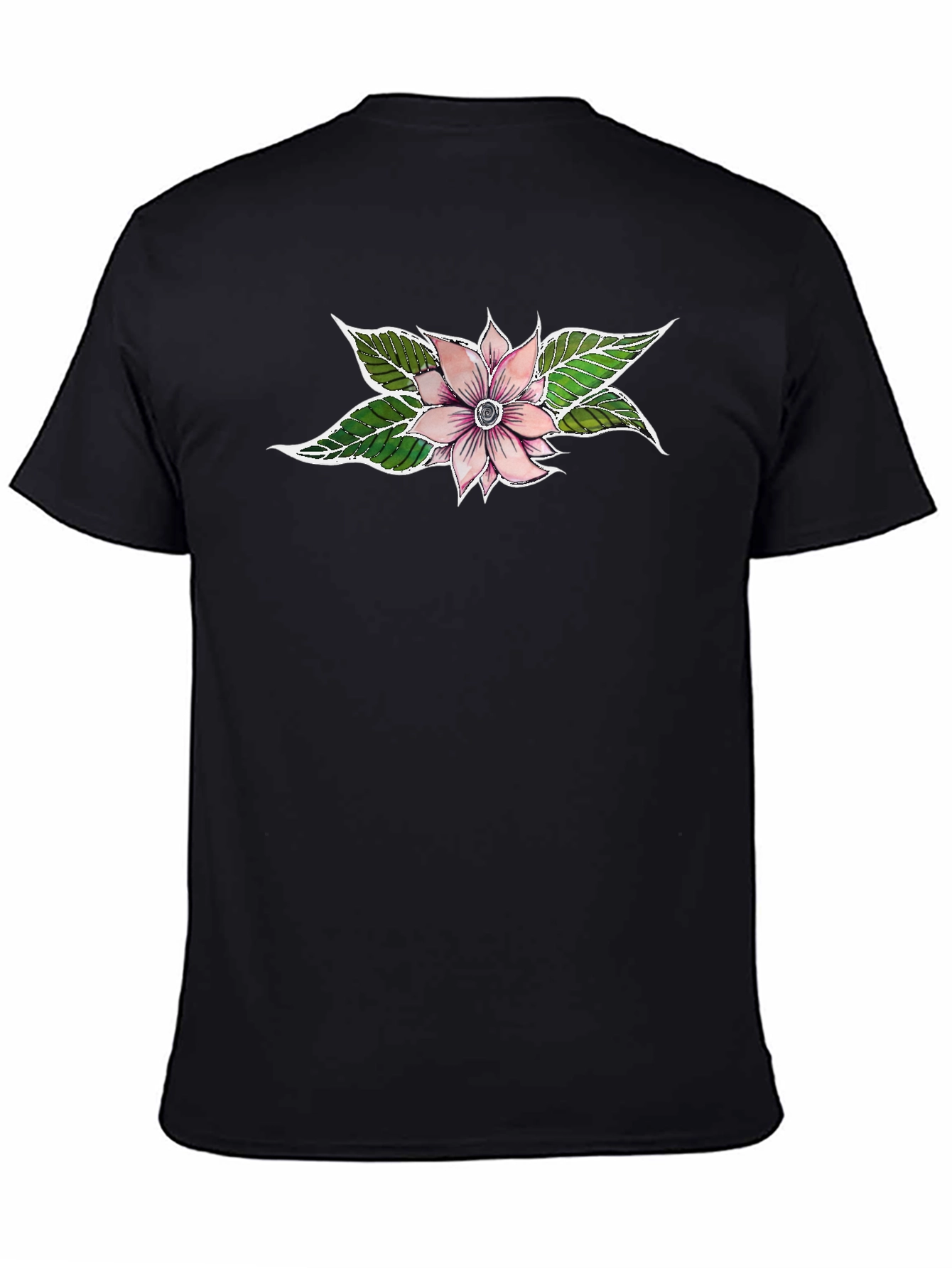 Floral Graphic Tee - Black Unisex T-Shirt