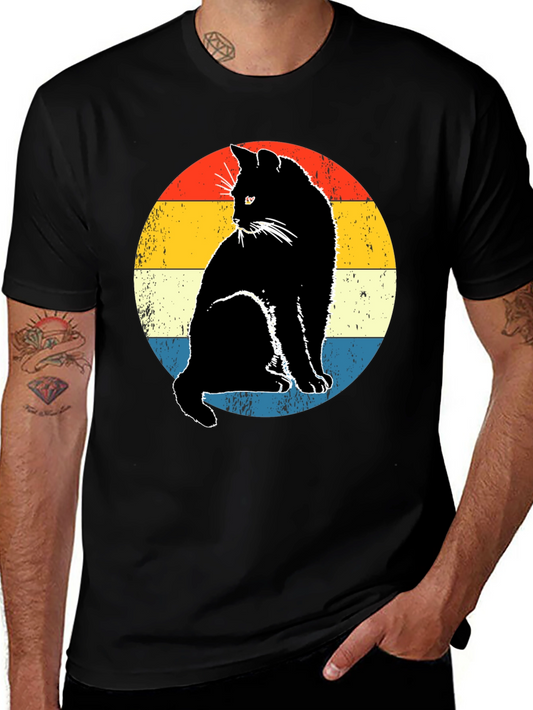 Retro Cat Graphic T-Shirt - Cool Vintage Design