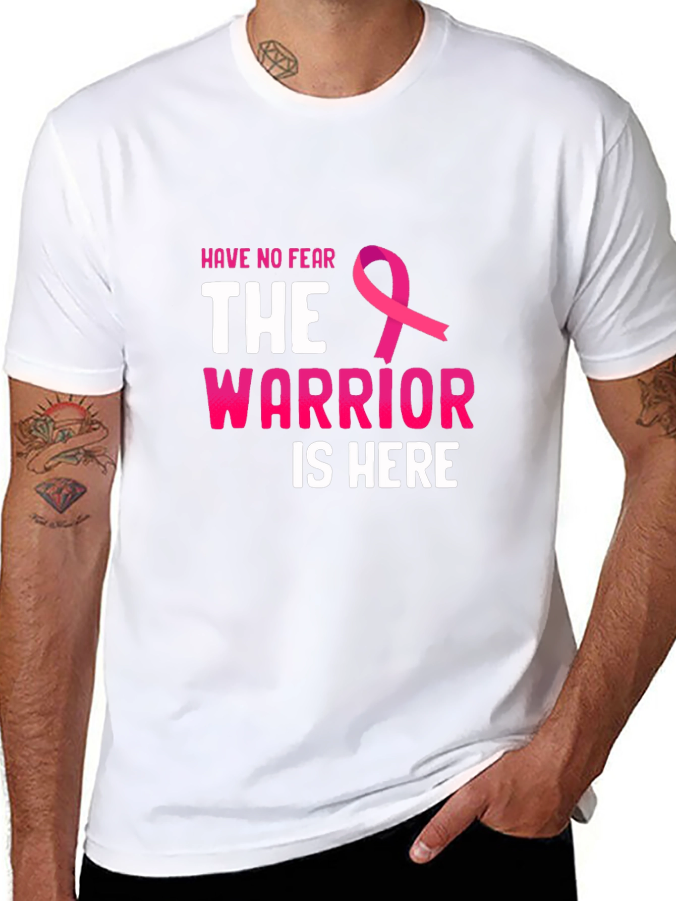 Warrior is Here Breast Cancer Awareness T-Shirt
