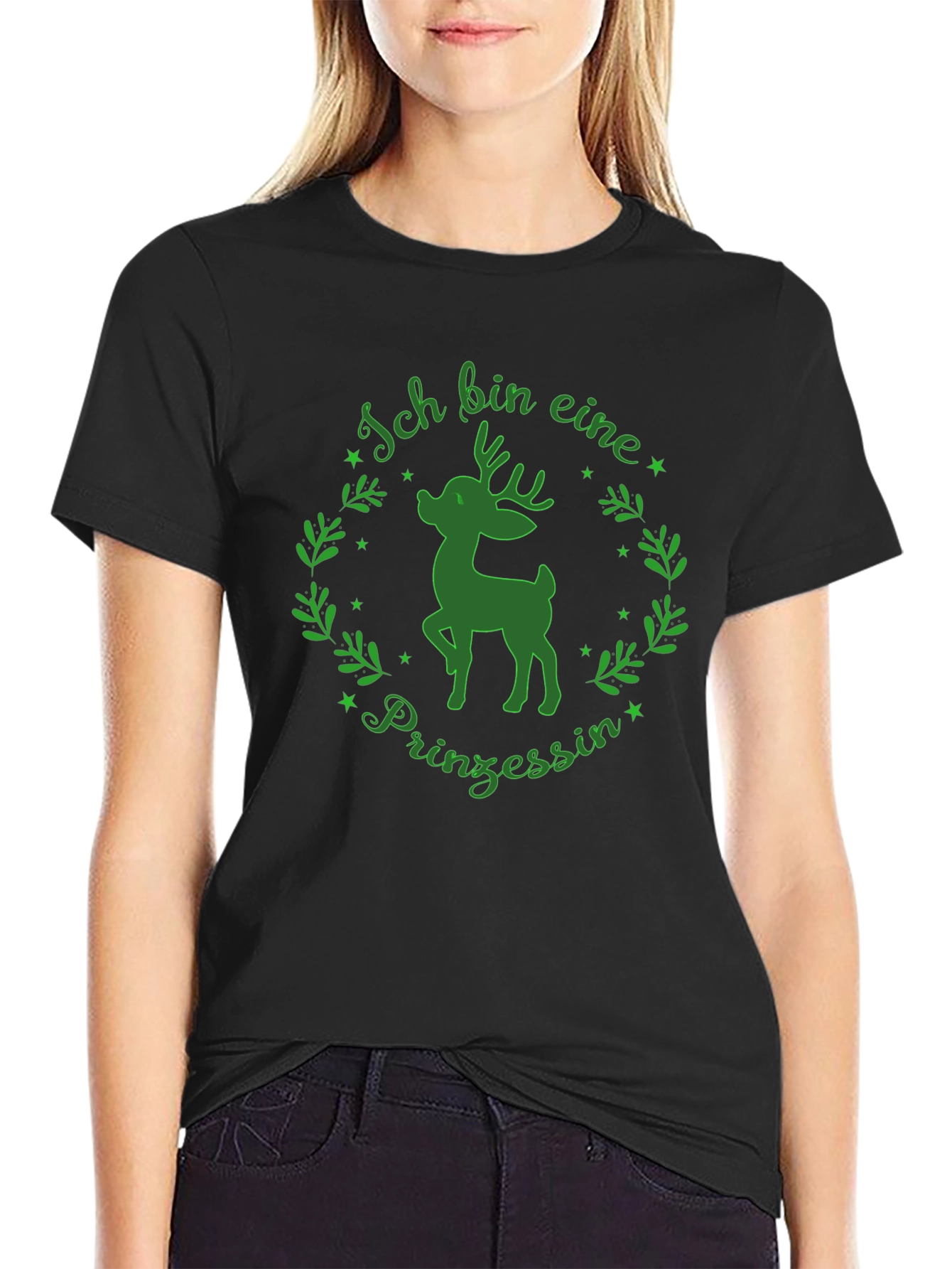 Ich Bin Eine Prinzessin Deer T-Shirt - Green Design