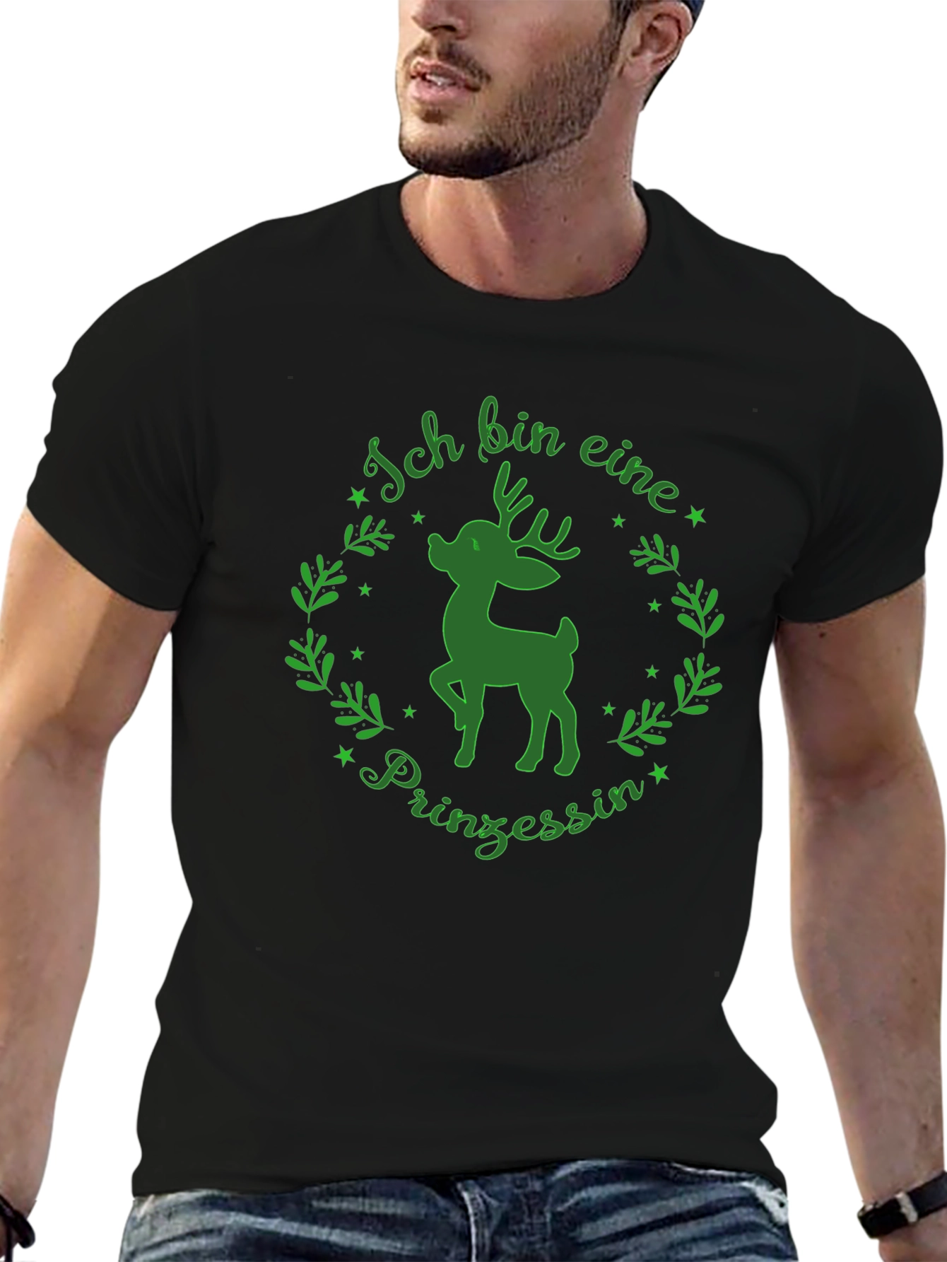 Ich Bin Eine Prinzessin Deer T-Shirt - Green Design