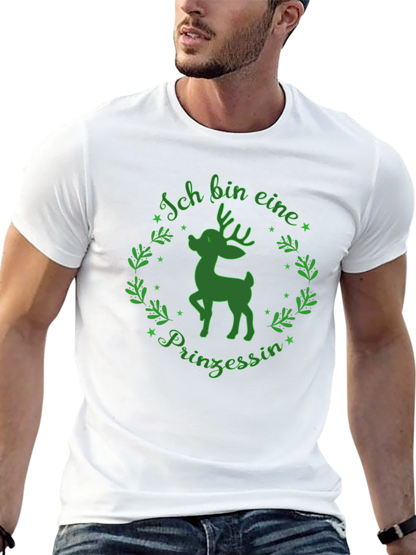 Ich Bin Eine Prinzessin Deer T-Shirt - Green Design